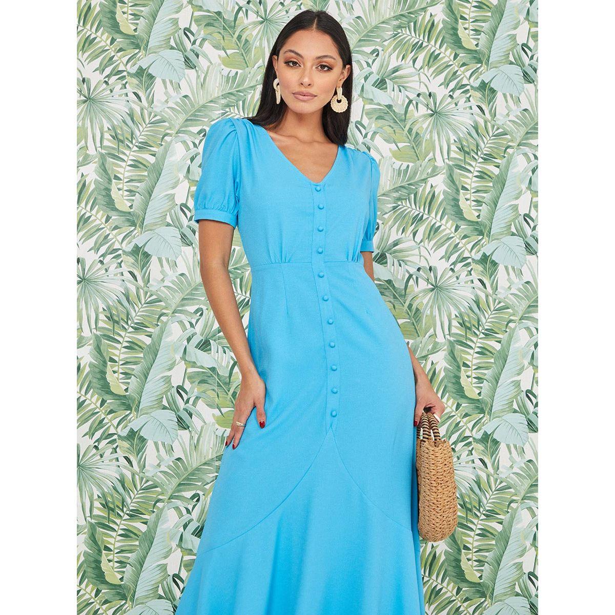 فستان طويل باكمام منفوشة من ستايلي-women-clothing-dresses-image-2