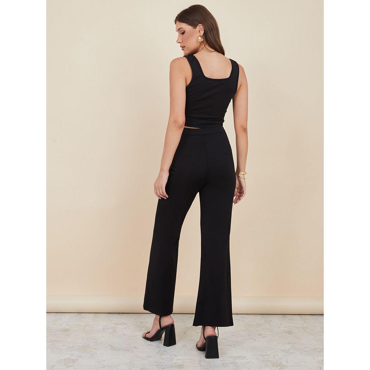 طقم منسق من ( بنطال + بلوزة قصيرة ) من ستايلي-women-clothing-coordsets-image-4