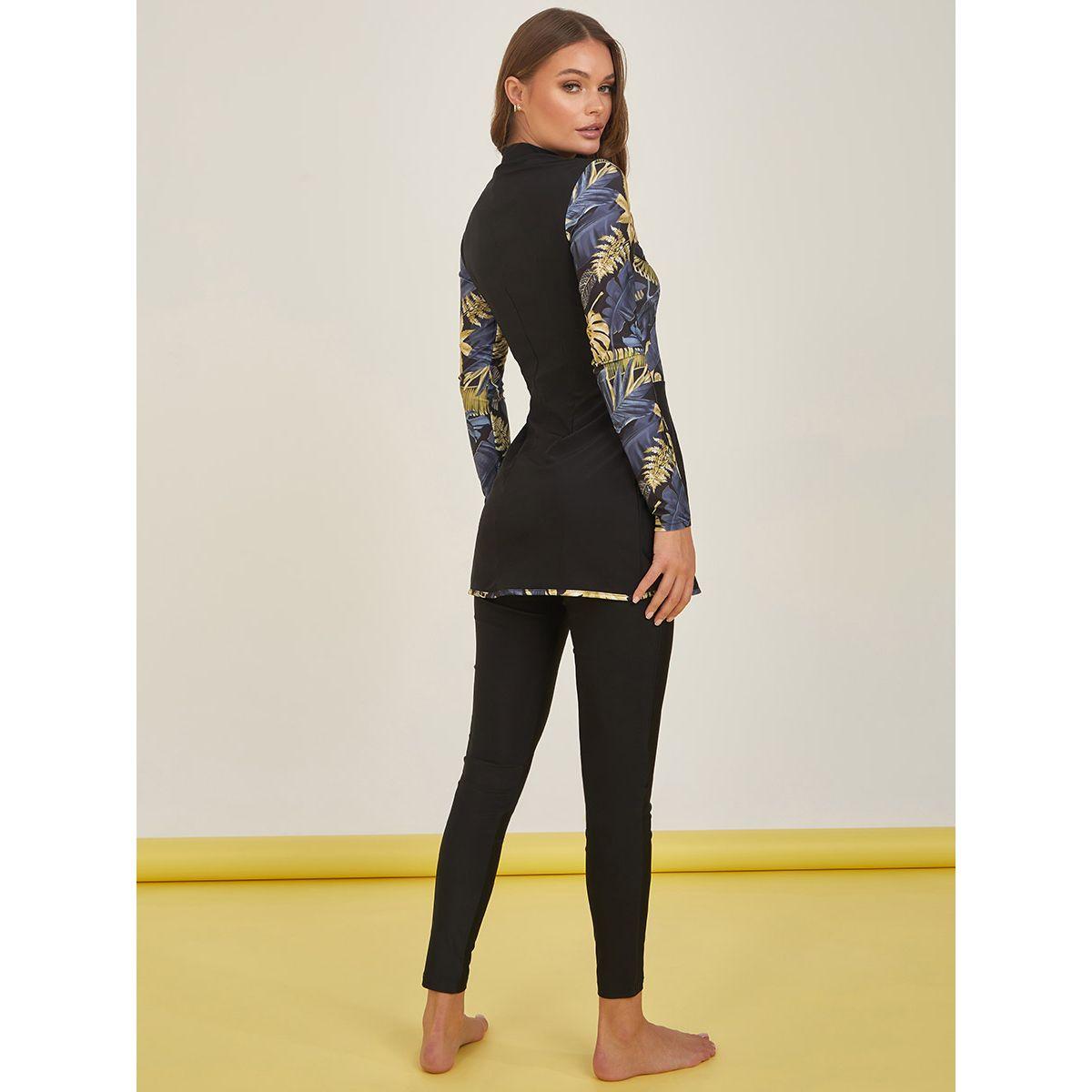 Styli Printed Contrast Peplum Zip Burkini-women-clothing-swimandbeach-swim-burkinis-image-6