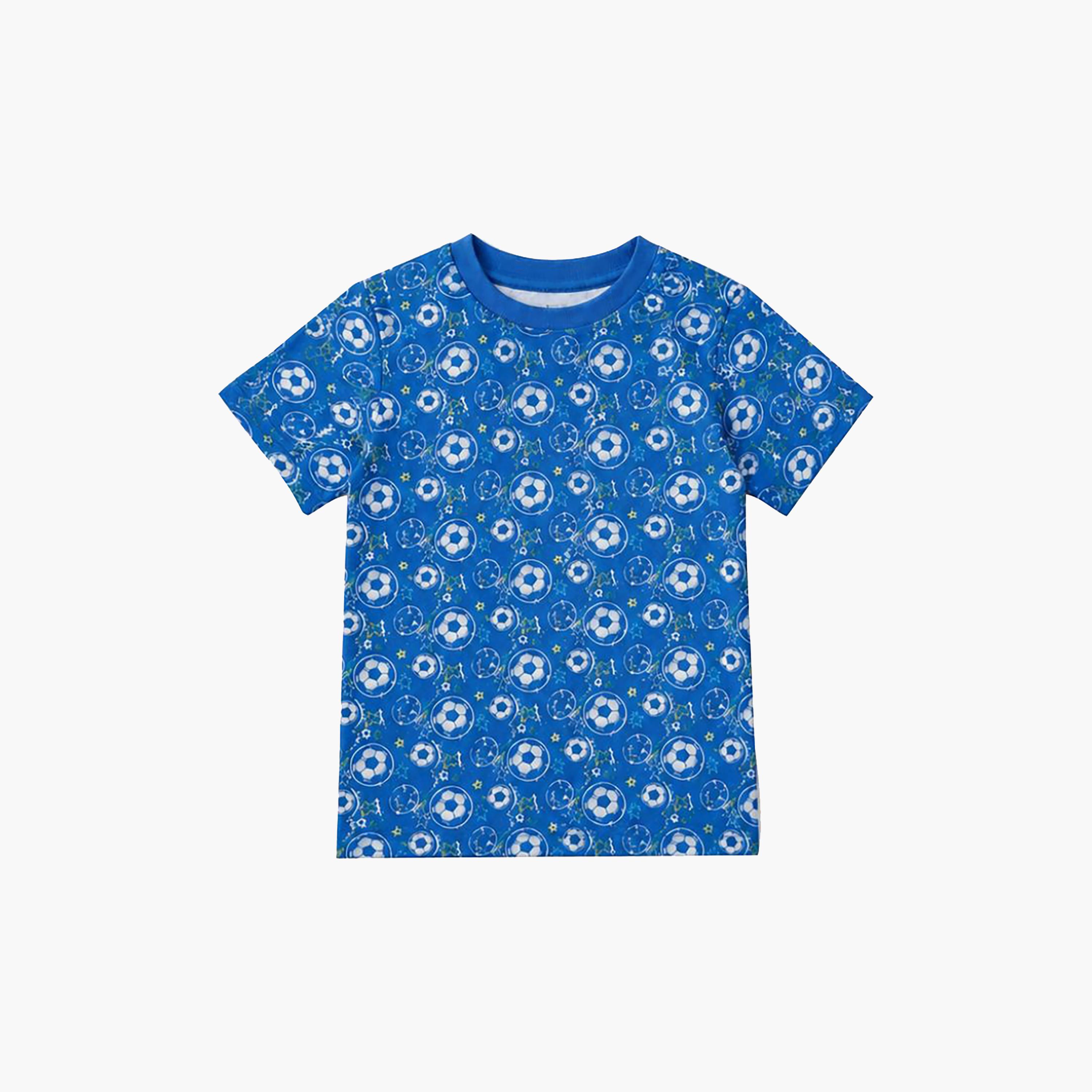 Babyqlo Soccer Print Short Sleeves T-Shirt & Shorts Co-ord Set-boys-clothing-setsandcoords-image-7