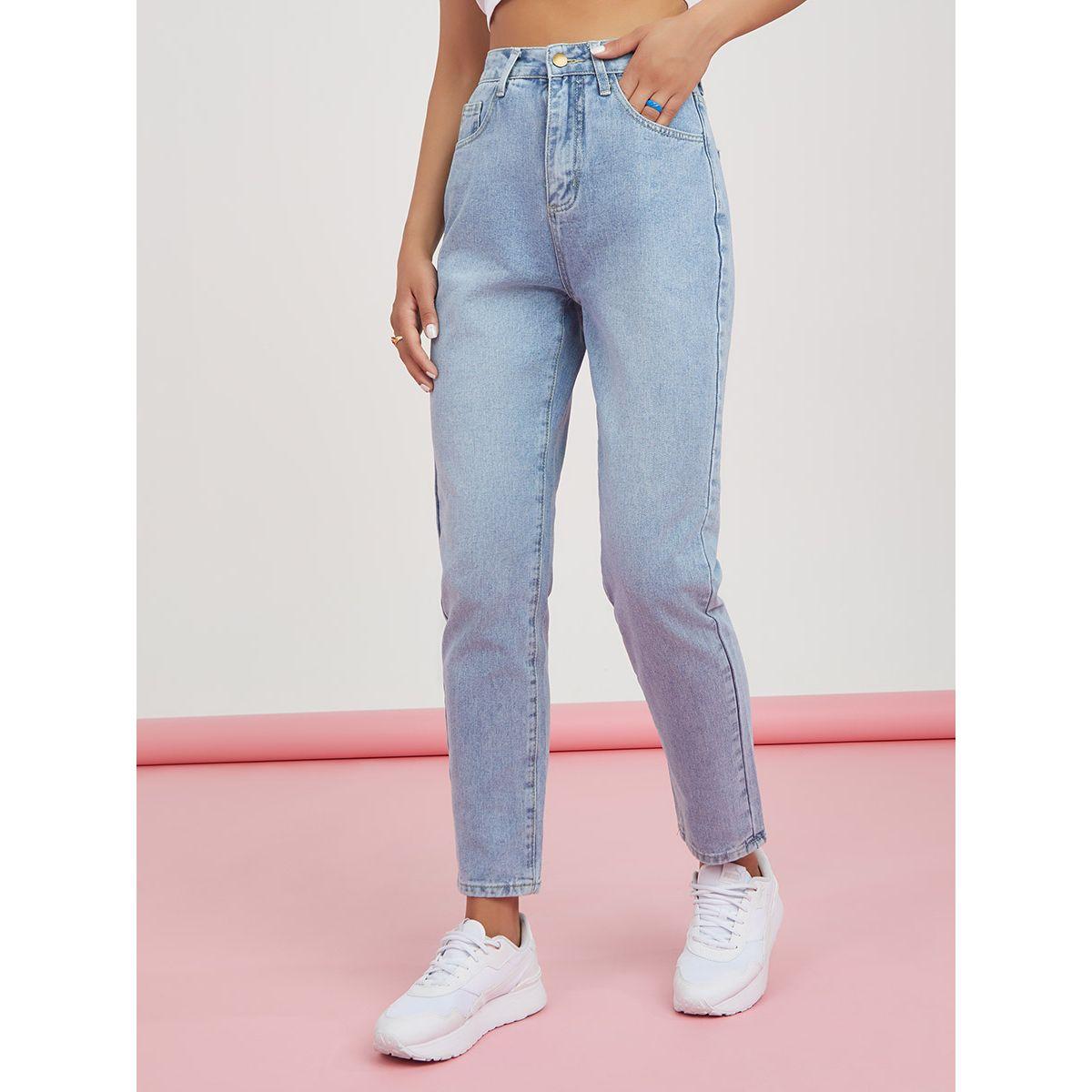 Styli High Rise Mom Jeans with Pockets-women-clothing-bottoms-jeans-image-1