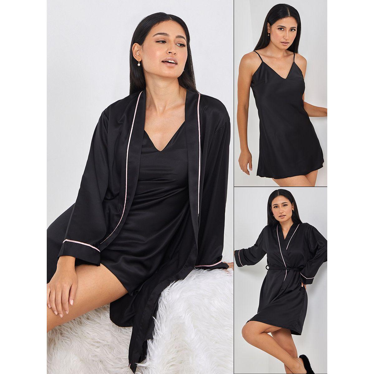 طقم من ( قميص نوم + روب ) من ستايلي-women-clothing-nightwear-robes-image-1