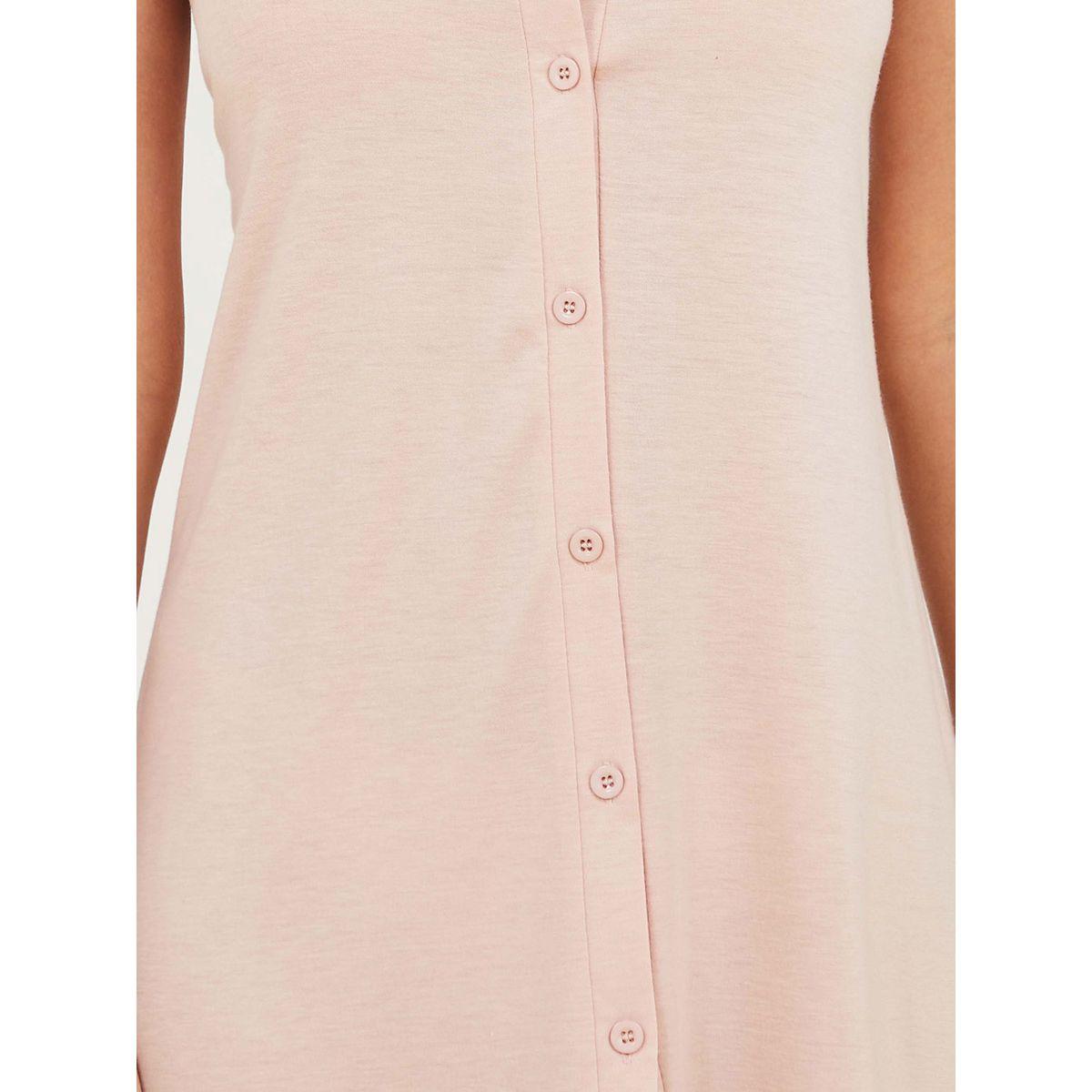 Styli Button Through Ruffle Hem Jersey Slip Dress-women-clothing-nightwear-nighties-image-4