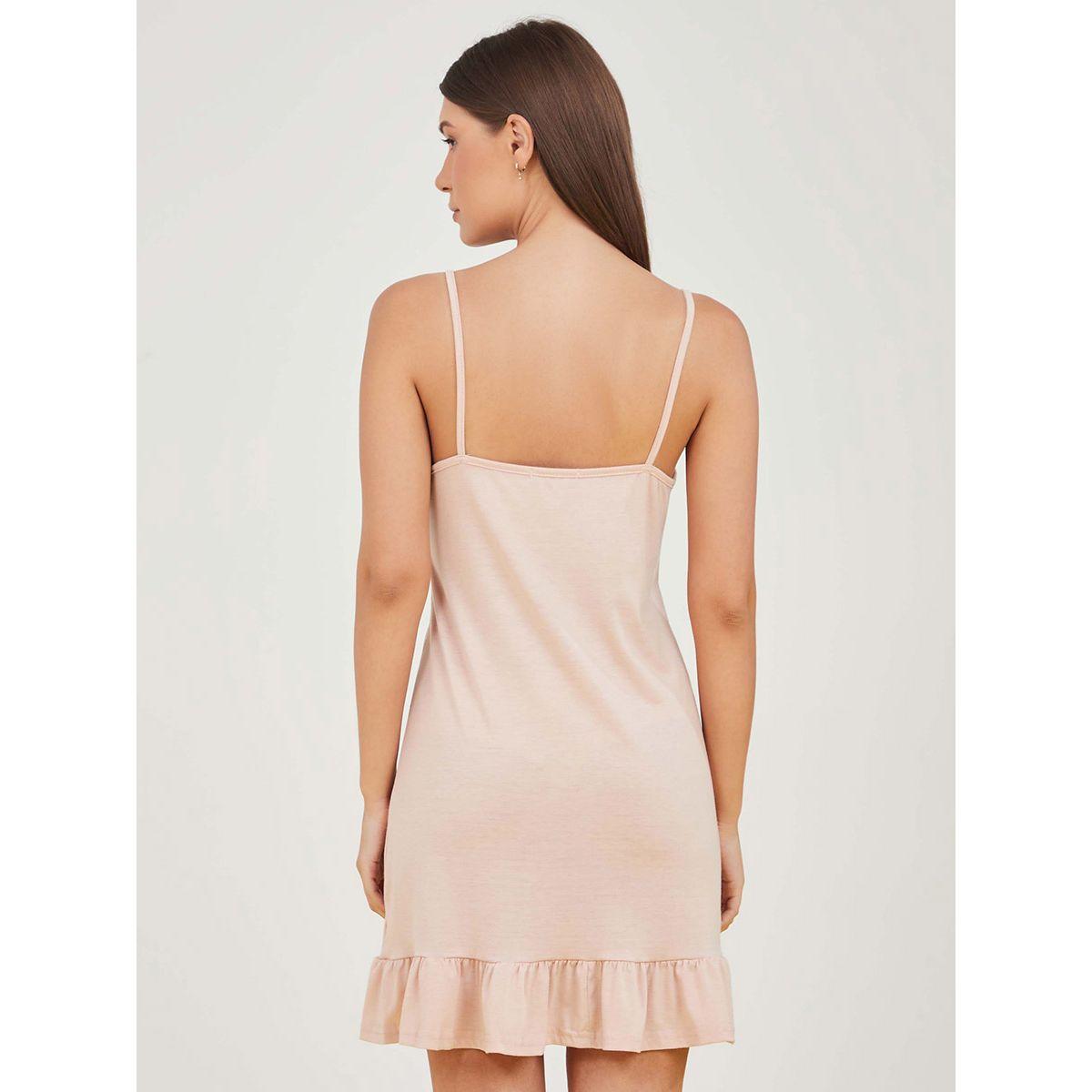 Styli Button Through Ruffle Hem Jersey Slip Dress-women-clothing-nightwear-nighties-image-5