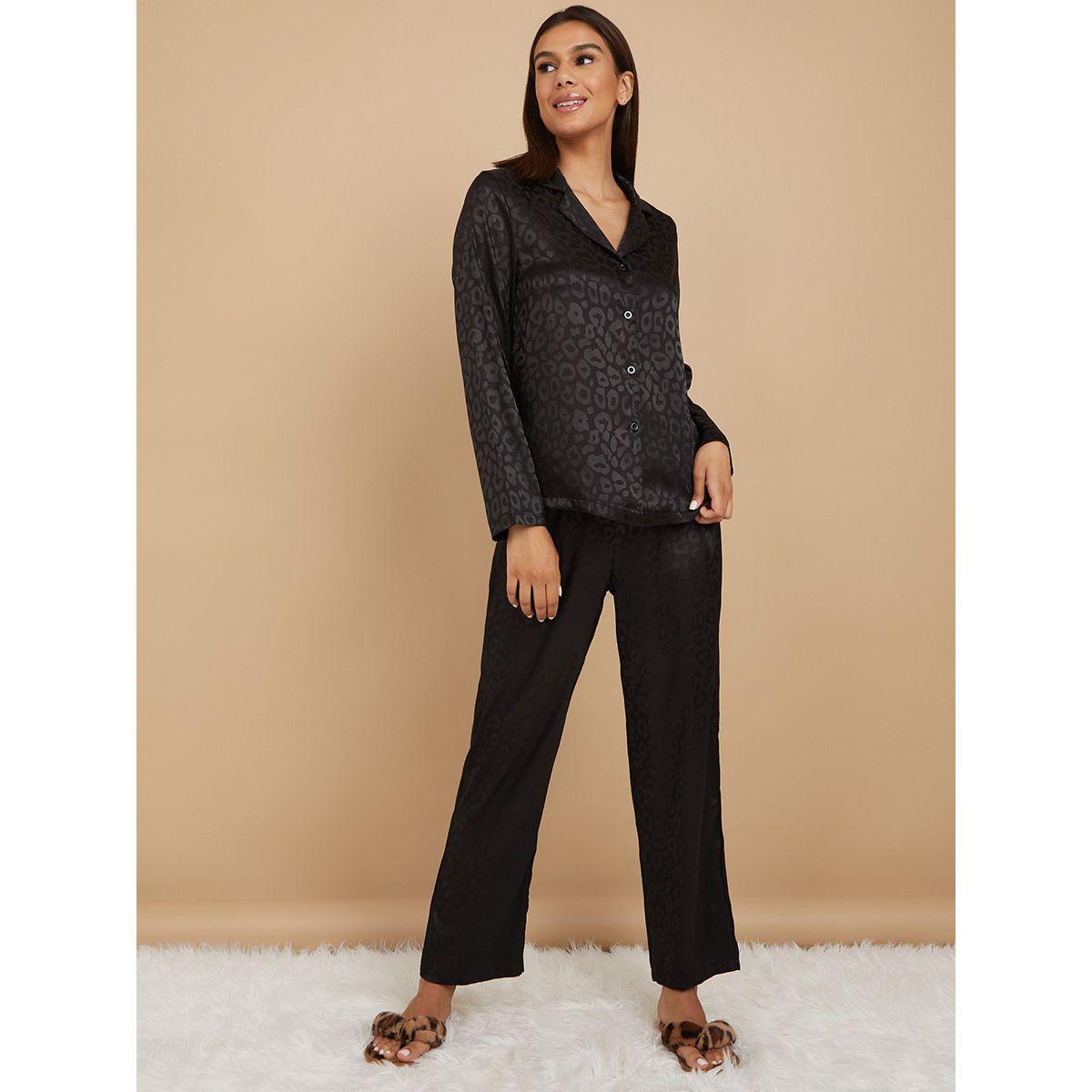 طقم بيجاما من ( بلوزة + بنطال ) من ستايلي-women-clothing-nightwear-pyjamas-longsets-image-1