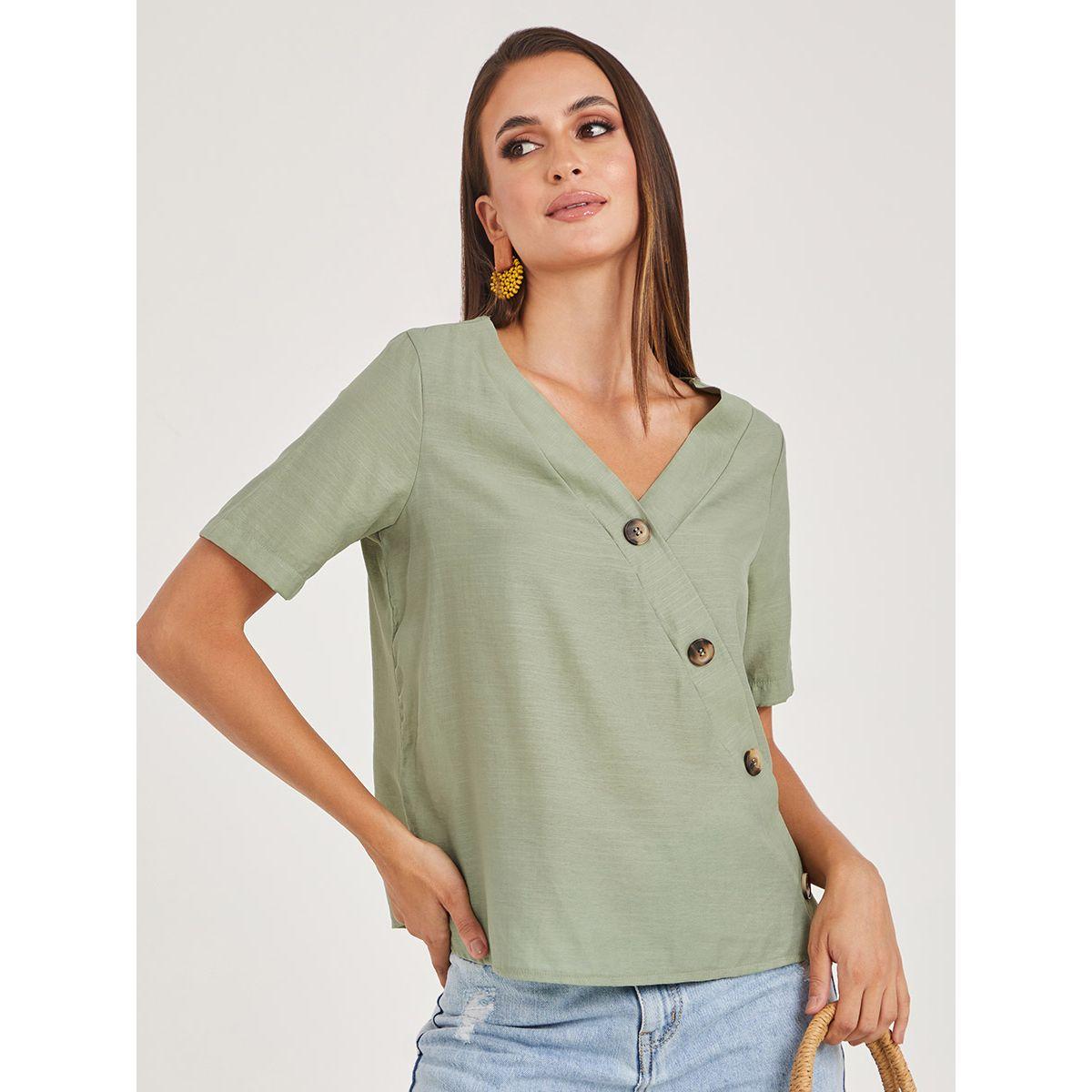 بلوزة بحواف غير متماثلة الطول-women-clothing-shirtsandblouses-blouses-image-1