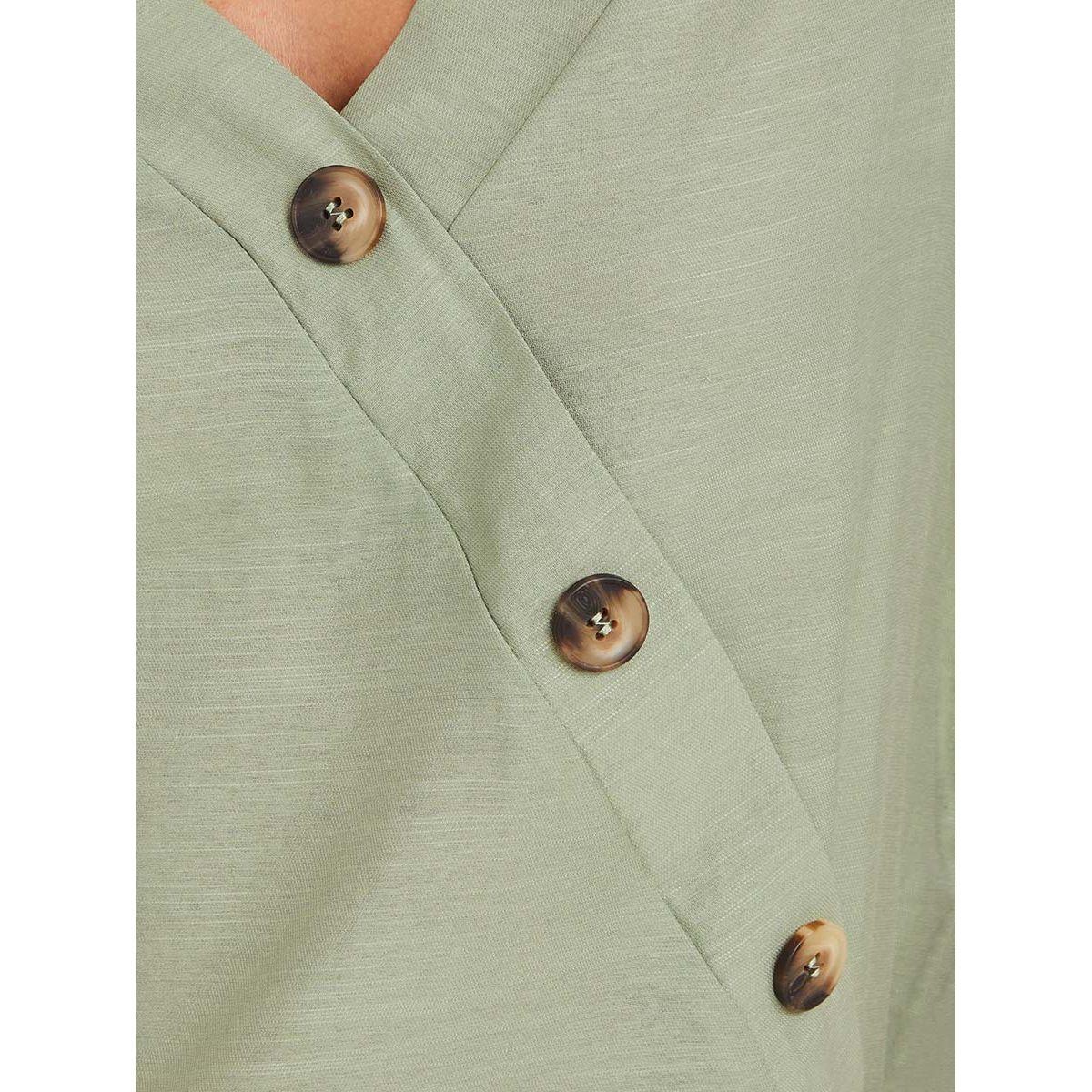 Styli Asymmetric Button Front Detail V Neck Blouse-women-clothing-shirtsandblouses-blouses-image-3