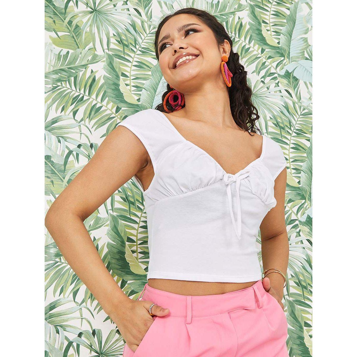 بلوزة قصيرة بياقة قلب-women-clothing-tshirts-image-5