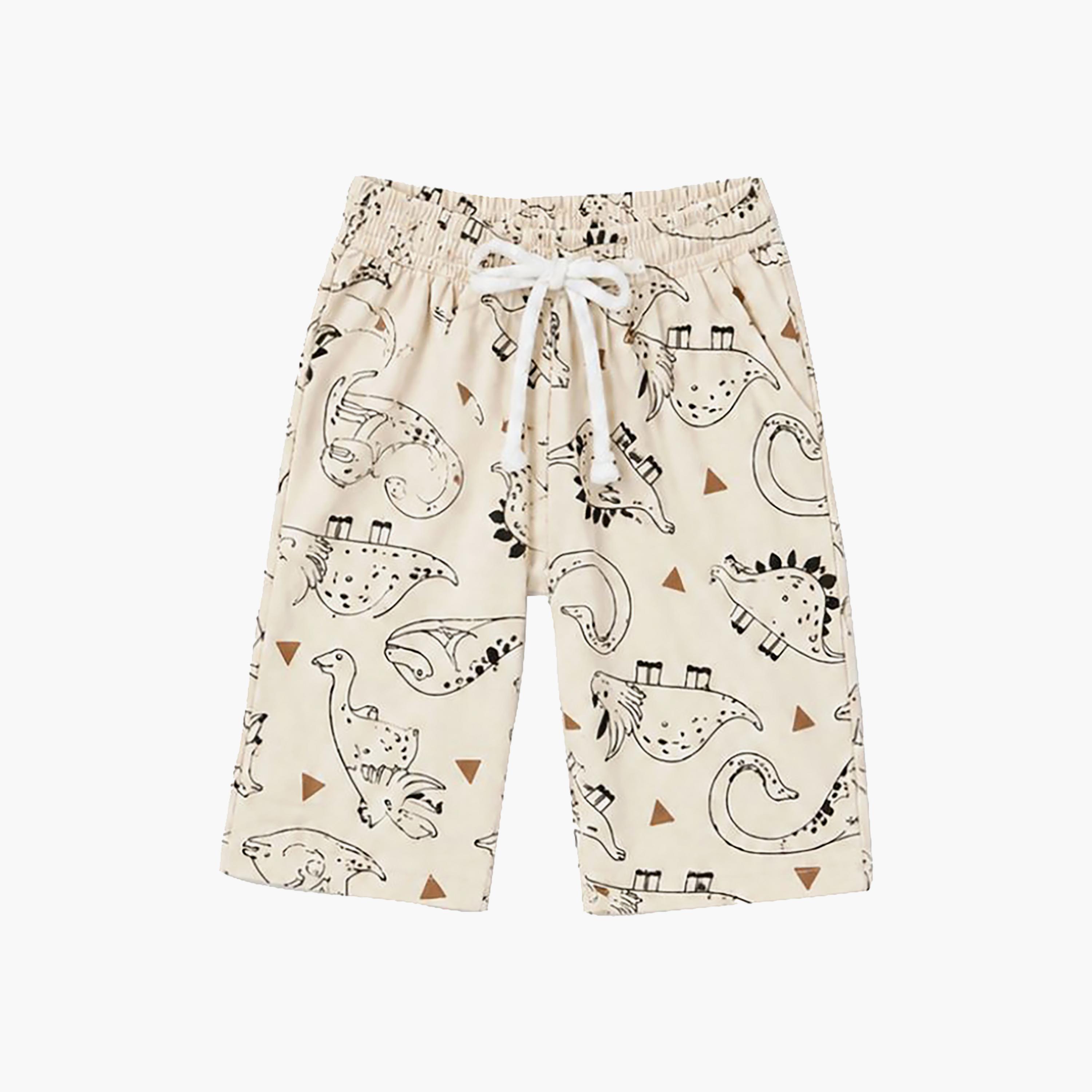 Babyqlo Dinosaur Print Short Sleeves T-Shirt & Shorts Co-ord Set-boys-clothing-setsandcoords-image-8