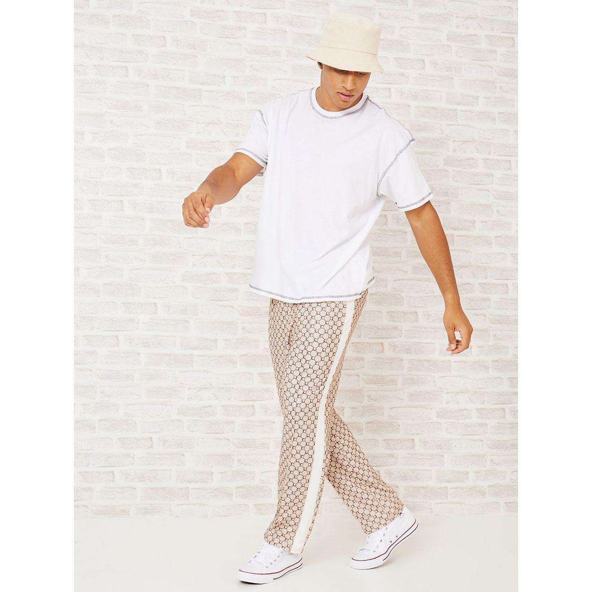 Styli Geo Print Pintuck Jogger with Side Stripe-men-clothing-bottoms-joggers-image-2