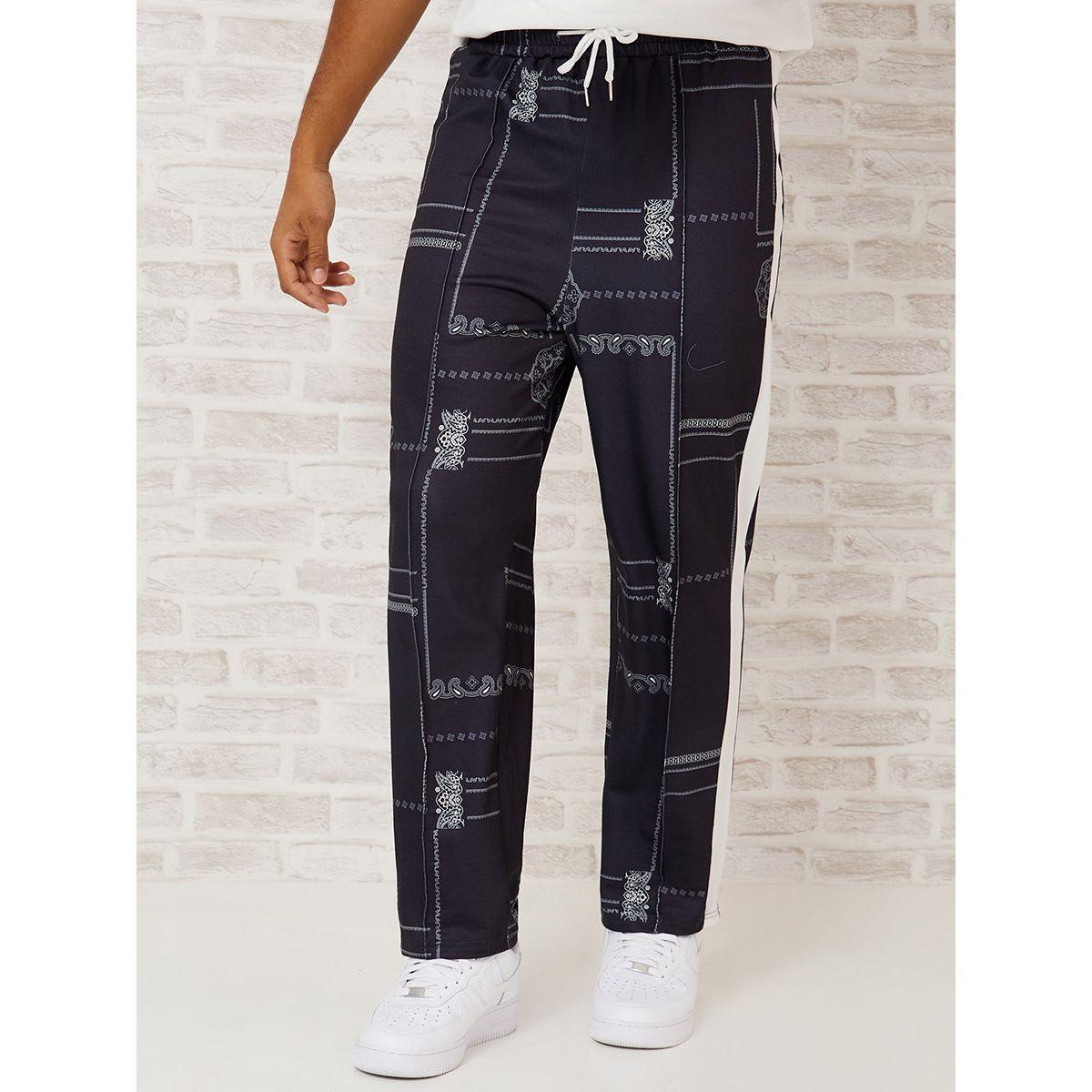 Styli Paisley Print Elasticated Waist Pintuck Jogger with Side Stripe-men-clothing-bottoms-joggers-image-2