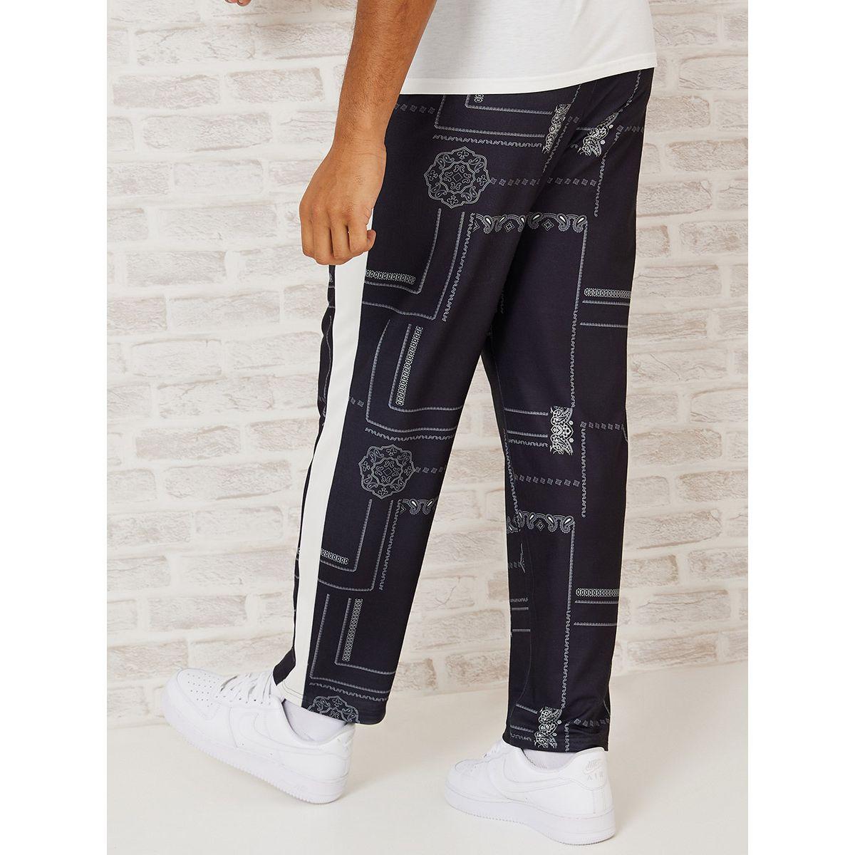 Styli Paisley Print Elasticated Waist Pintuck Jogger with Side Stripe-men-clothing-bottoms-joggers-image-3