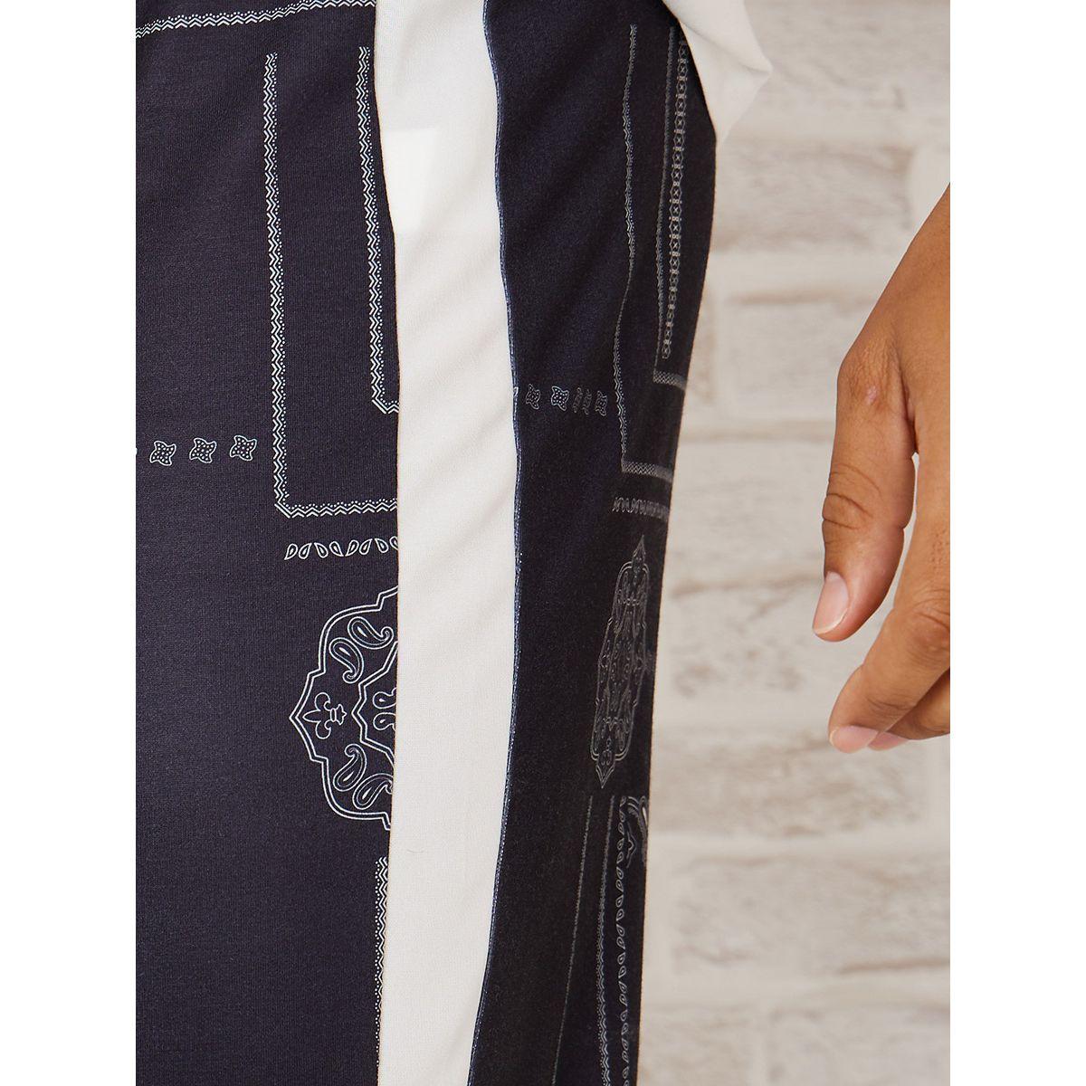 Styli Paisley Print Elasticated Waist Pintuck Jogger with Side Stripe-men-clothing-bottoms-joggers-image-4