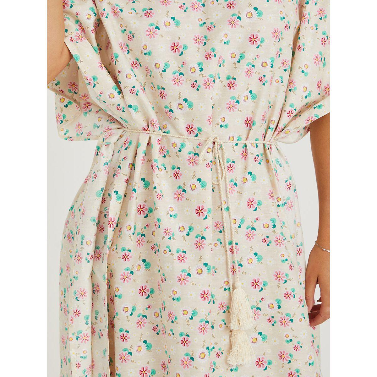 قميص نوم  طويل مطبع بزهور-women-clothing-nightwear-nighties-image-3