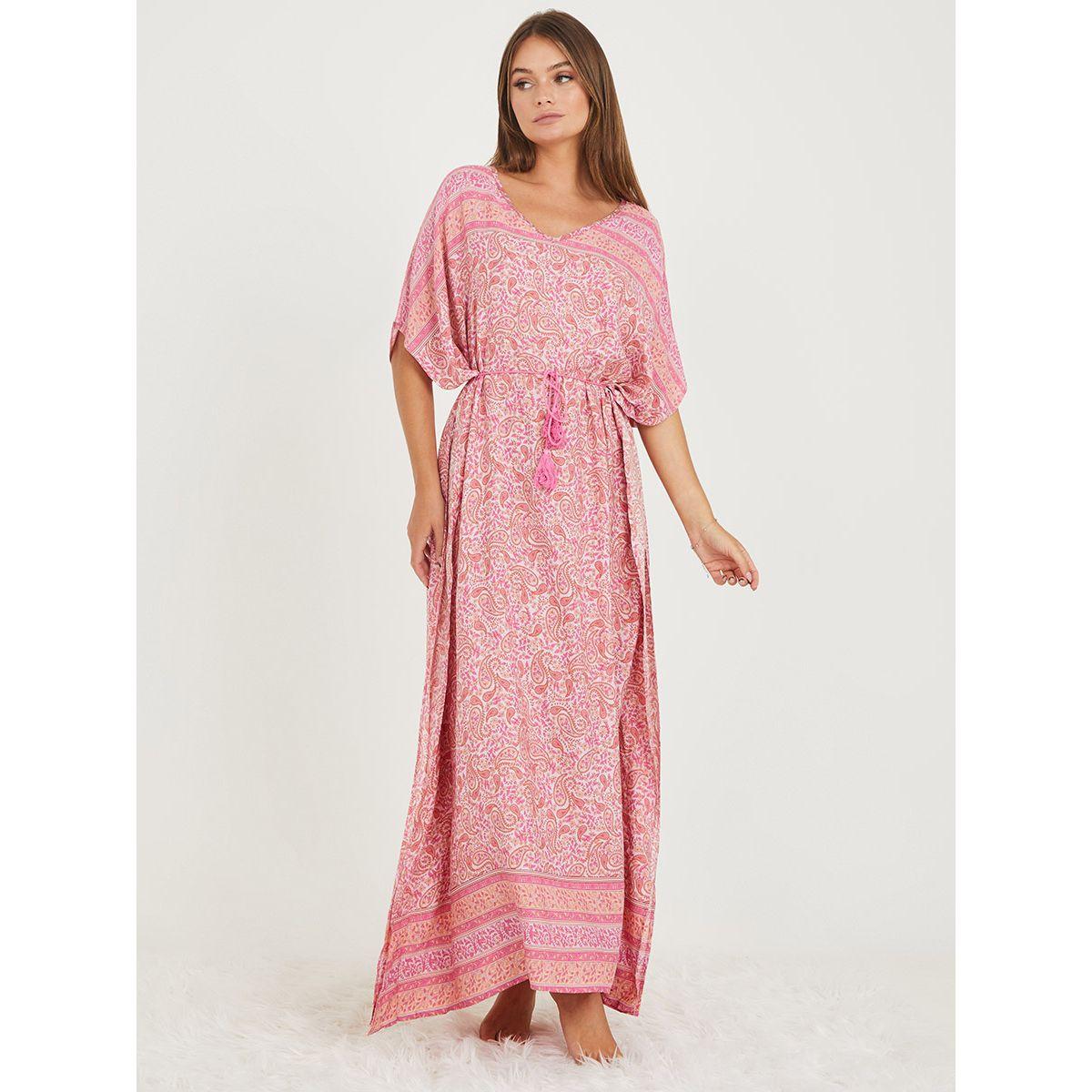 قميص نوم  طويل بنمط قفطان-women-clothing-nightwear-nighties-image-1