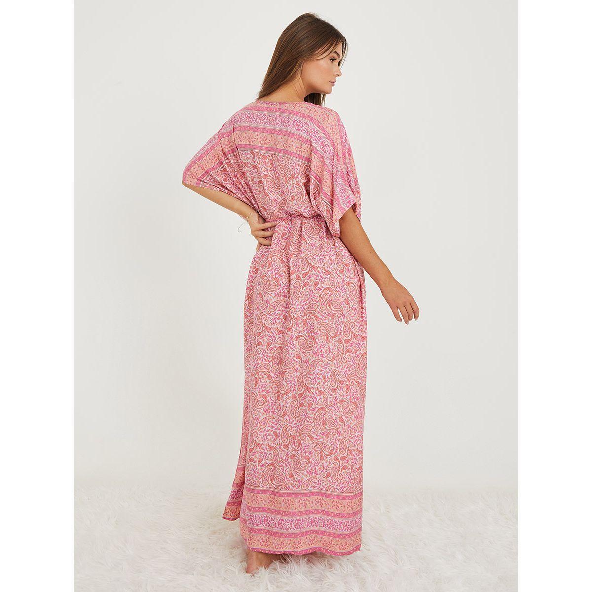 قميص نوم  طويل بنمط قفطان-women-clothing-nightwear-nighties-image-4