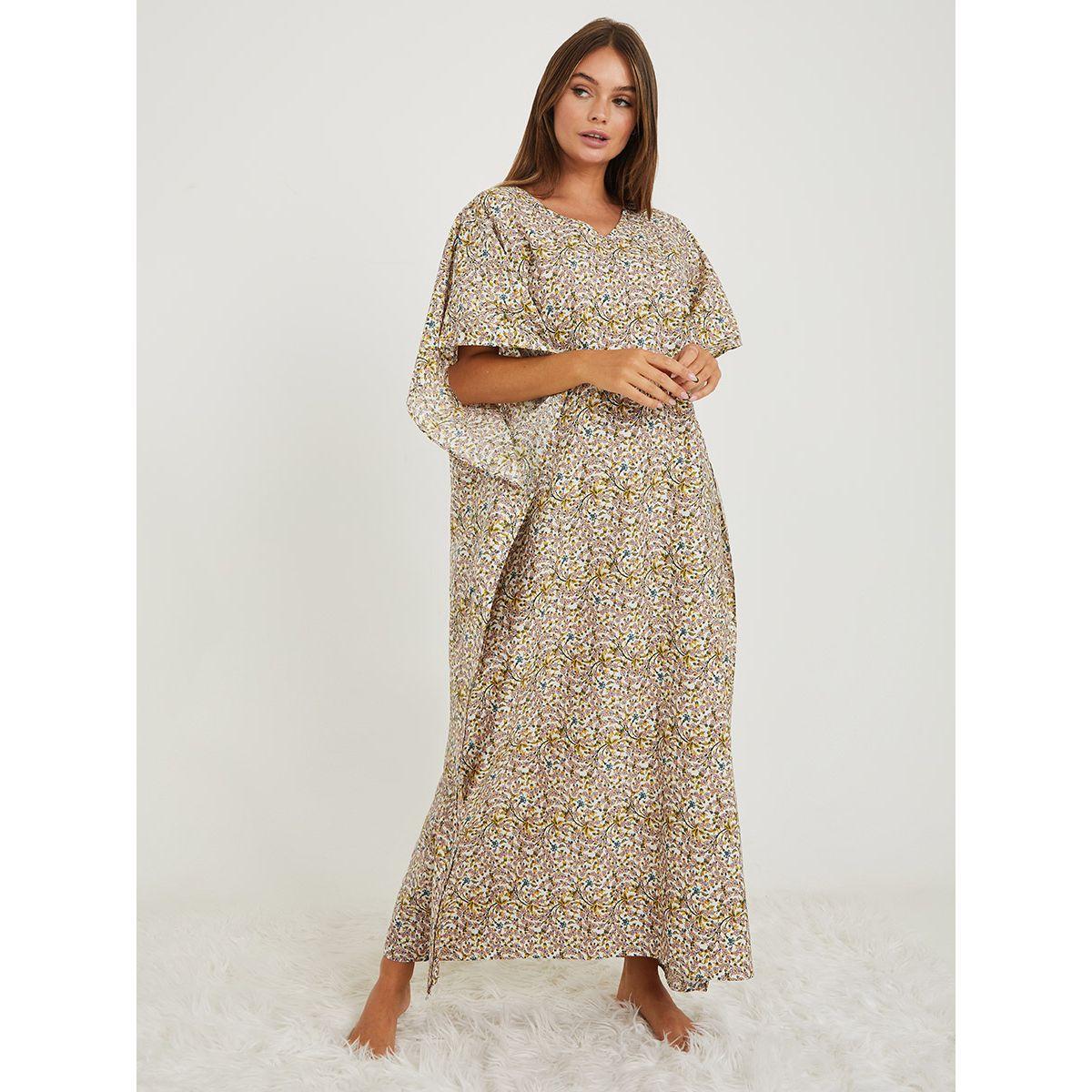 قميص نوم طويل مطبع بزهور-women-clothing-nightwear-nighties-image-1