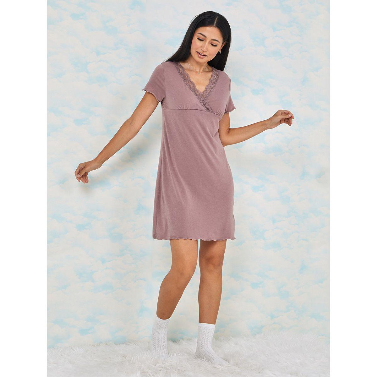 قميص نوم بتداخلات دانتيل-women-clothing-nightwear-nighties-image-1