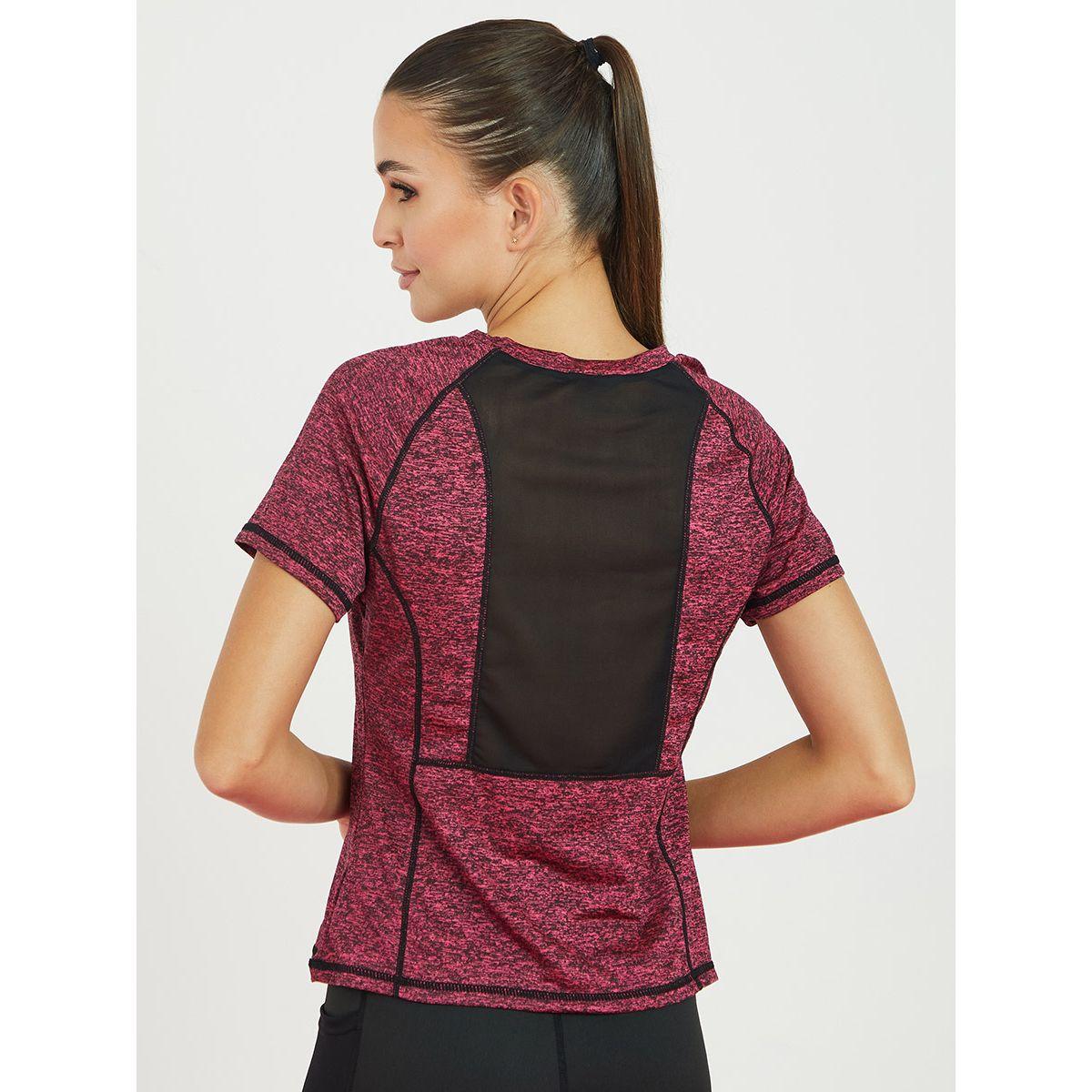 Styli Active Melange Contrast Stitch Mesh Back Insert Active Top-women-clothing-sportswearandactivewear-tshirtsandvests-image-4