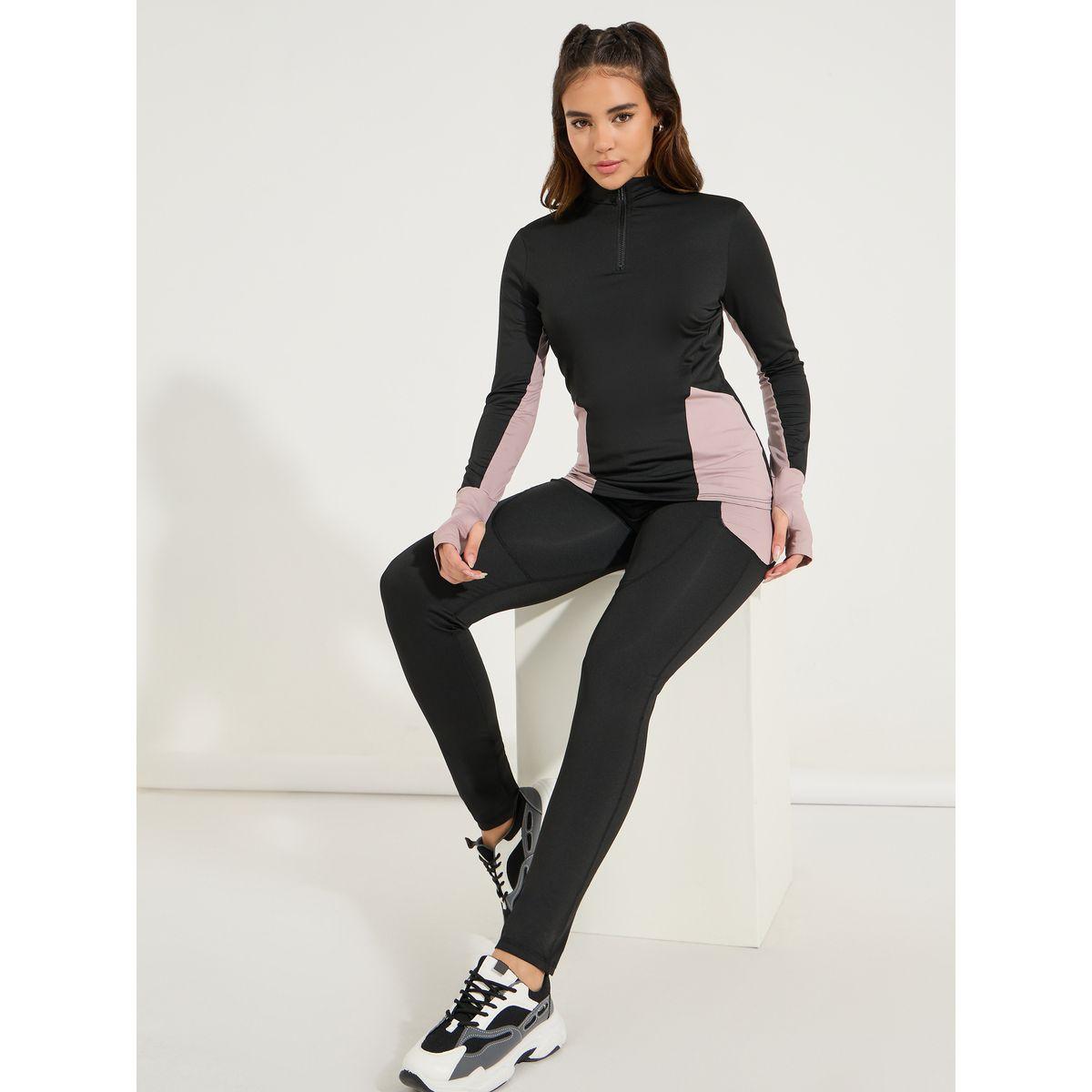 مجموعة من ليقنز مع بلوزة بنمط كتل الالوان-women-clothing-sportswearandactivewear-trackpantsandtracksuits-image-1