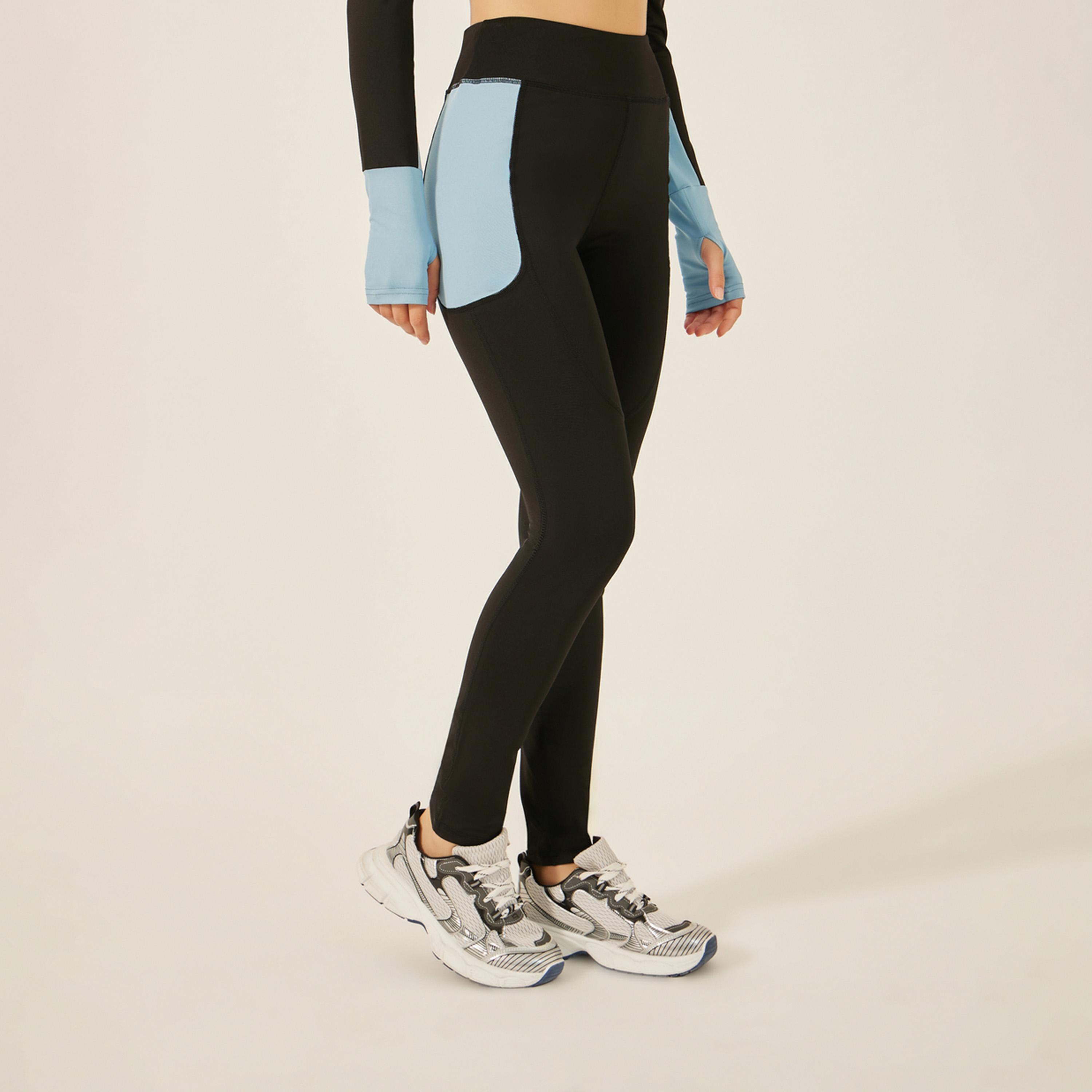 Styli Active Colorblock Half Zip Thumbhole LS Top And Legging Active Set-women-clothing-sportswearandactivewear-trackpantsandtracksuits-image-4