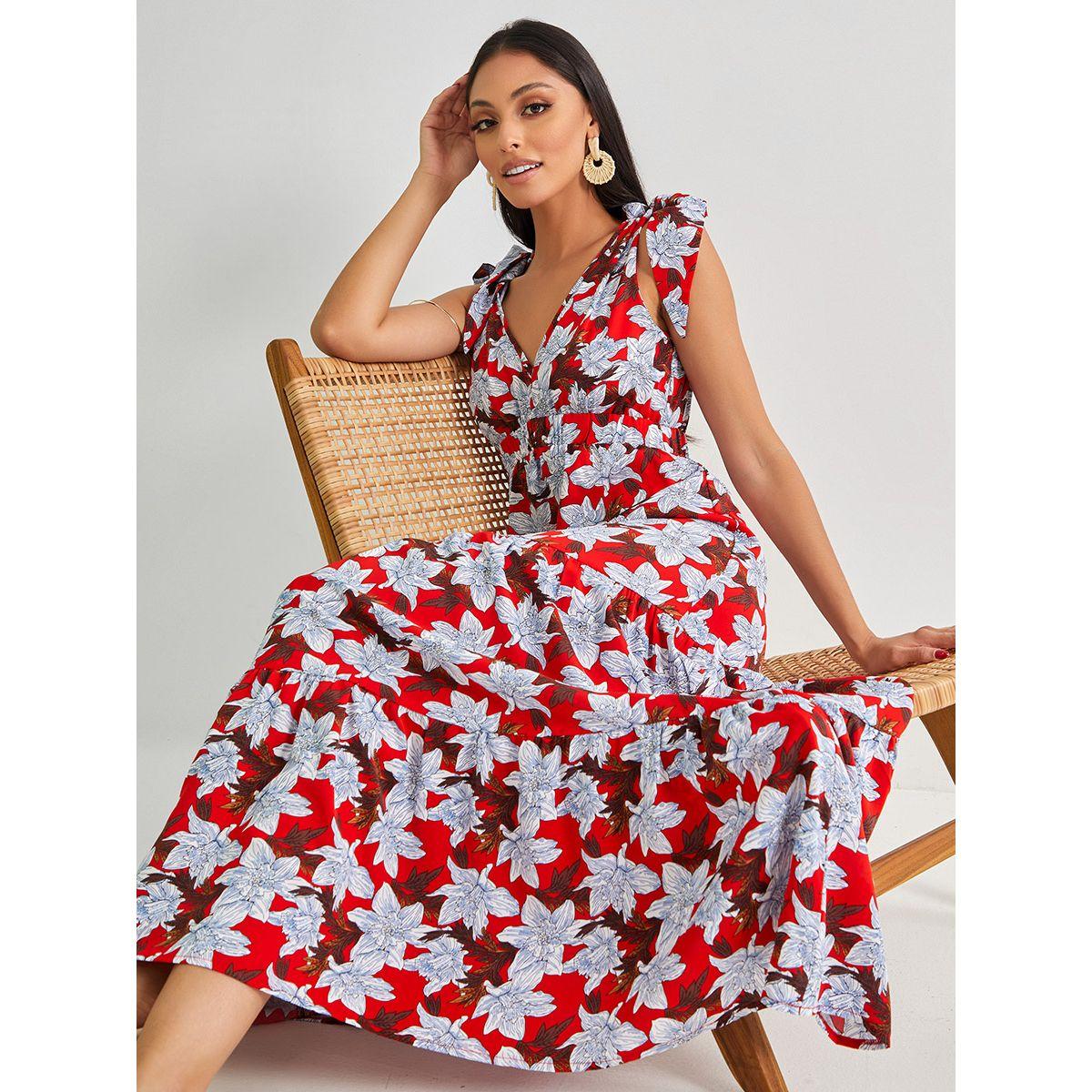 Styli Sleeveless Tropical Print A-Line Maxi Dress-women-clothing-dresses-image-1