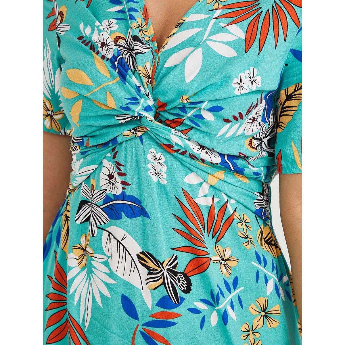 Styli Short Sleeves Knot Detail Floral A-Line Maxi Dress-women-clothing-dresses-image-3