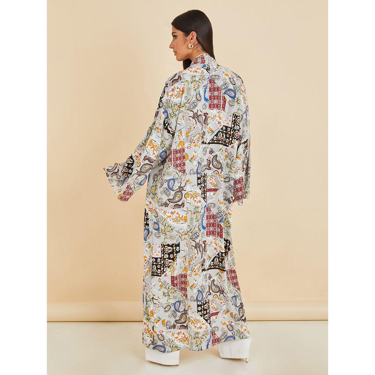 Styli Patchwork Printed Open Front Maxi Kimono-women-clothing-shirtsandblouses-shirts-image-4