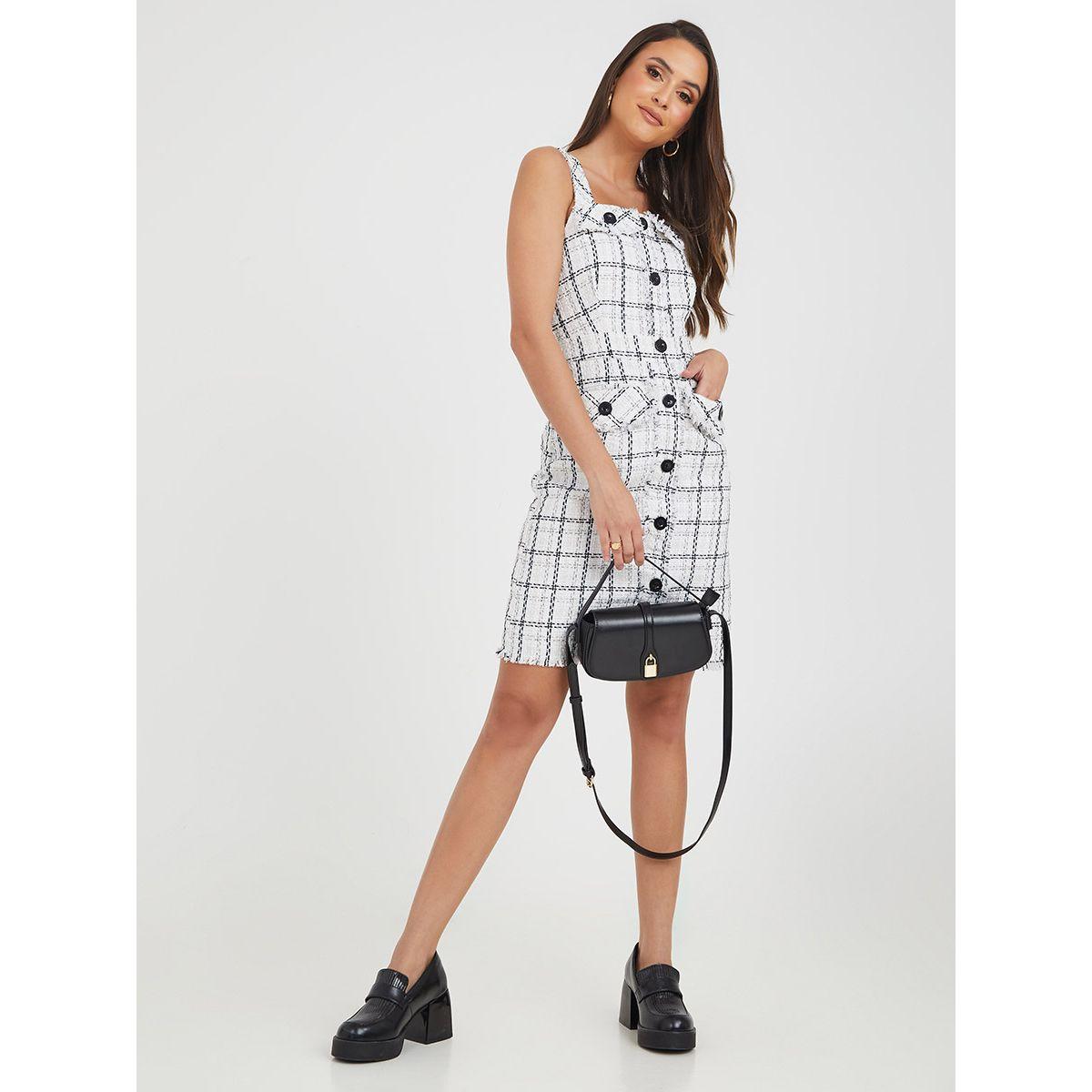 Styli Sleeveless Tweed Bodycon Mini Dress with Patch Pocket-women-clothing-dresses-image-2