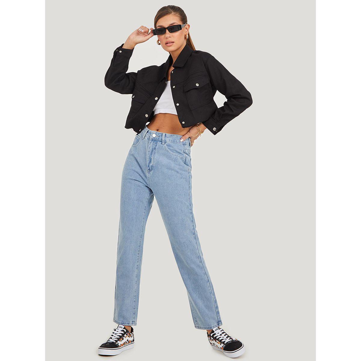 جينز موم بخصر عالي-women-clothing-bottoms-jeans-image-1