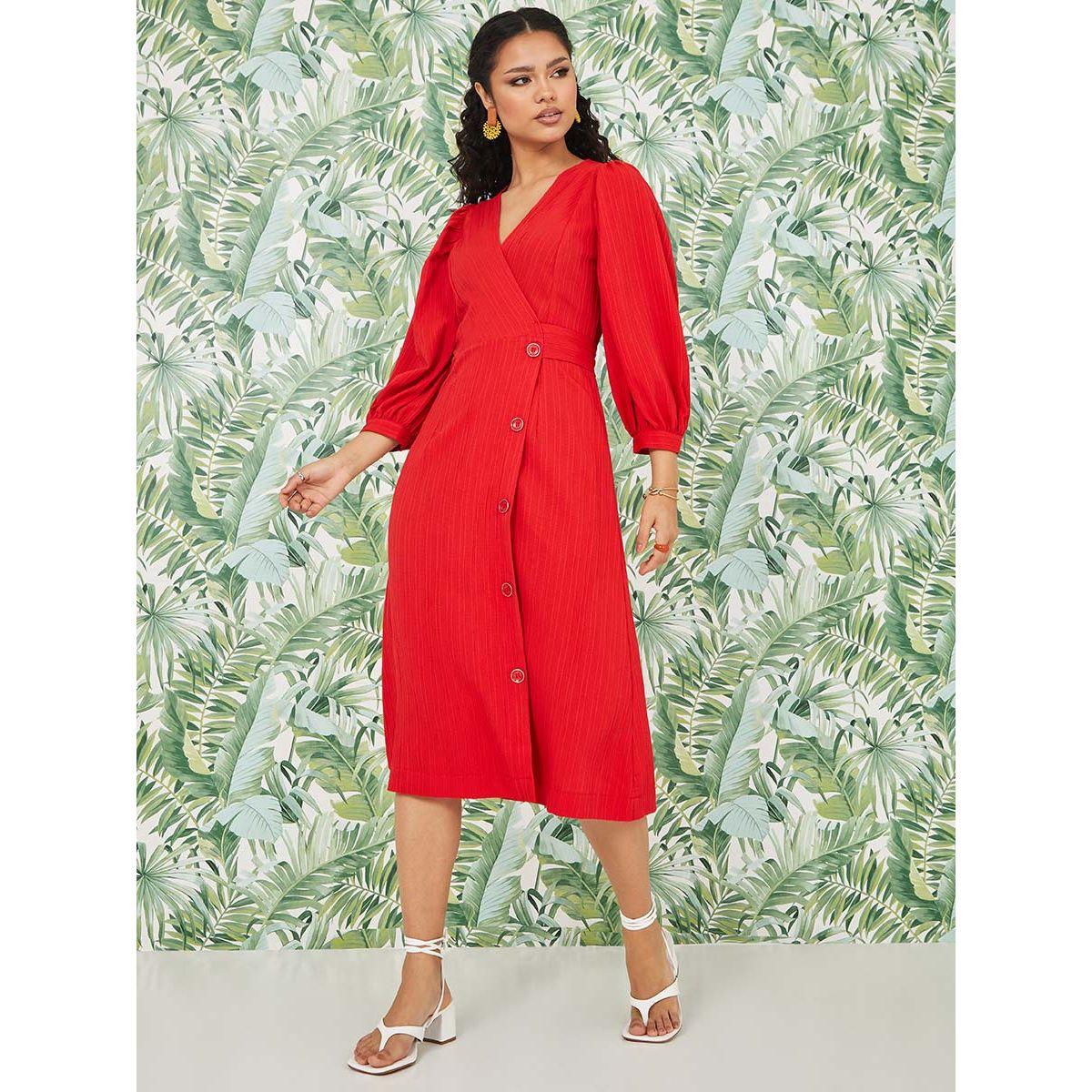 فستان ميدي بنمط لف-women-clothing-dresses-image-1
