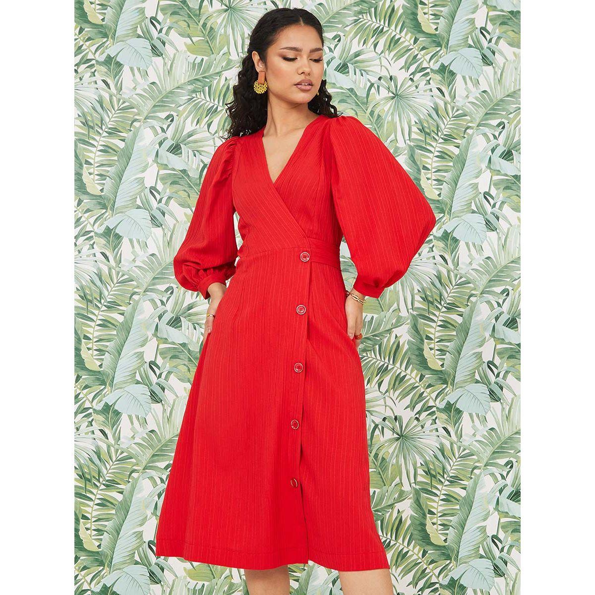 فستان ميدي بنمط لف-women-clothing-dresses-image-2