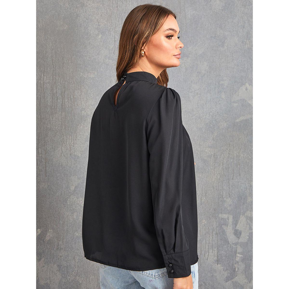 Styli Long Sleeves Pleated Detail Solid Top-women-clothing-shirtsandblouses-blouses-image-6