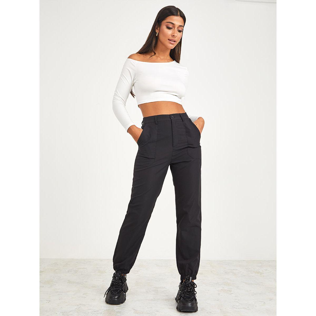 Styli High Rise Tailored Jogger with Side Pocket-women-clothing-bottoms-joggers-image-1