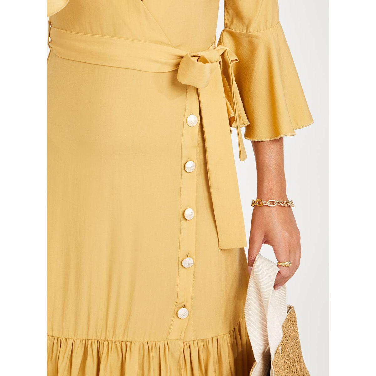 Styli Bell Sleeves Cut-Out Detail A-Line Midi Dress-women-clothing-dresses-image-3