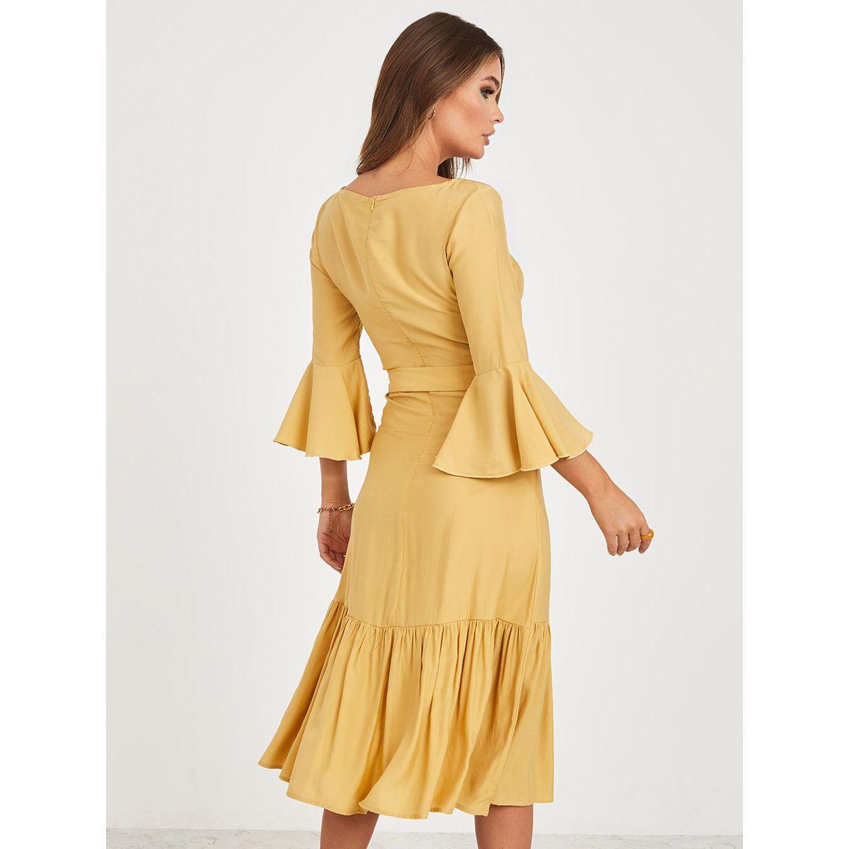 فستان ميدي باكمام جرس من ستايلي-women-clothing-dresses-image-4