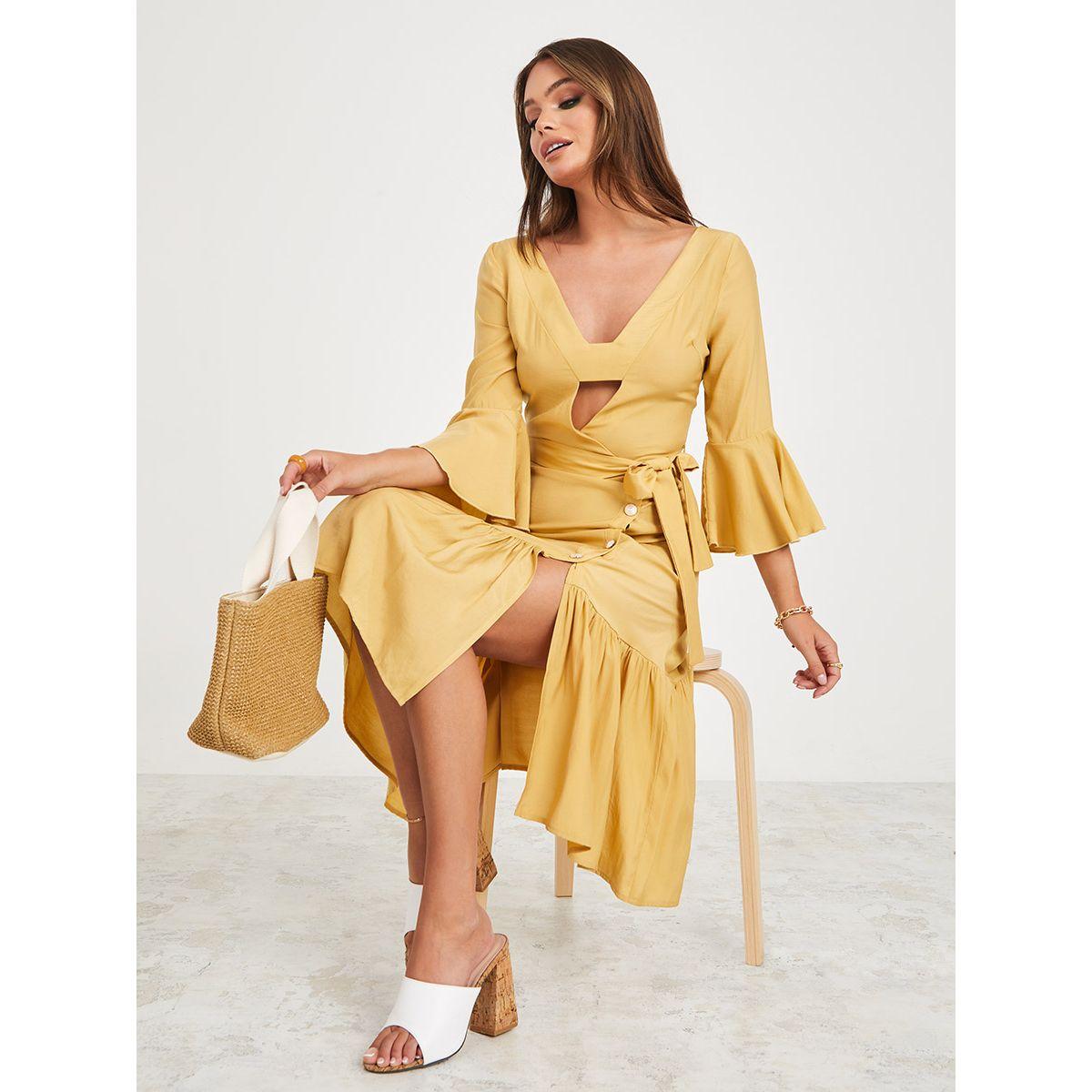 فستان ميدي باكمام جرس من ستايلي-women-clothing-dresses-image-5