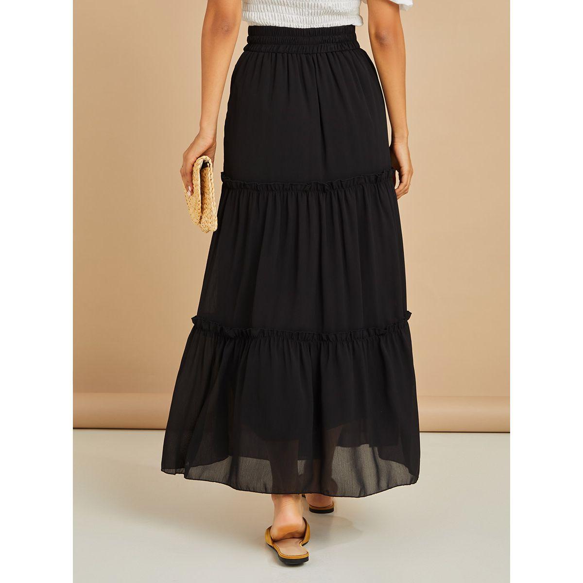 تنورة طويلة بخصر مطاطي-women-clothing-bottoms-skirts-image-4