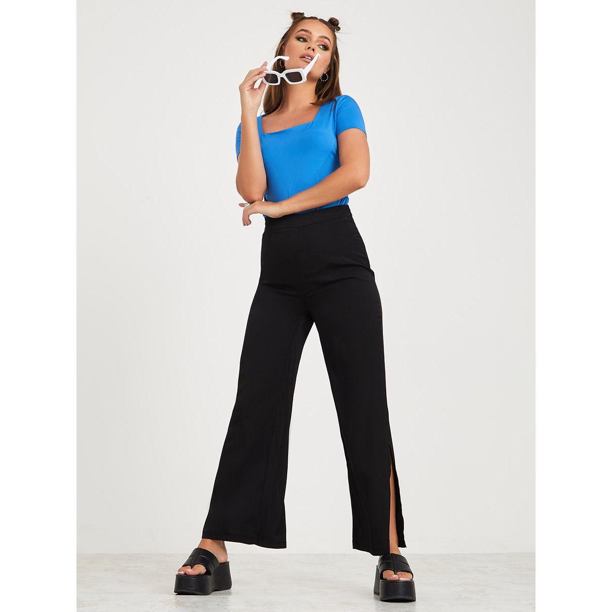 بنطال بقصة واسعة وخصر عالي-women-clothing-bottoms-trousers-image-1