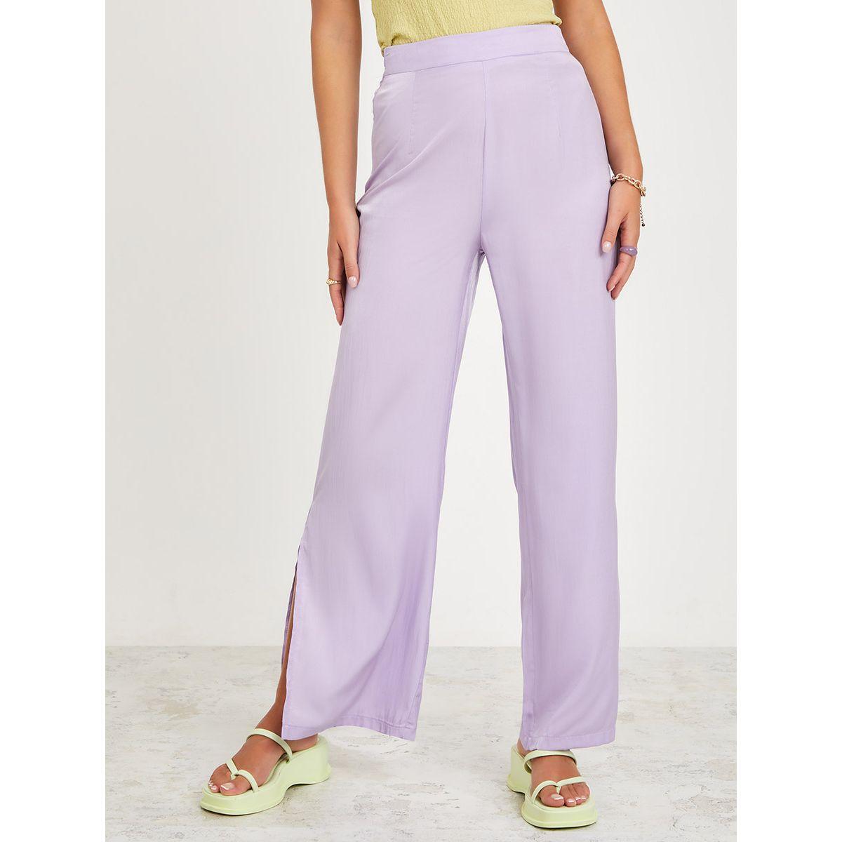 Styli High Rise Slit Detail Wide Leg Trouser-women-clothing-bottoms-trousers-image-2