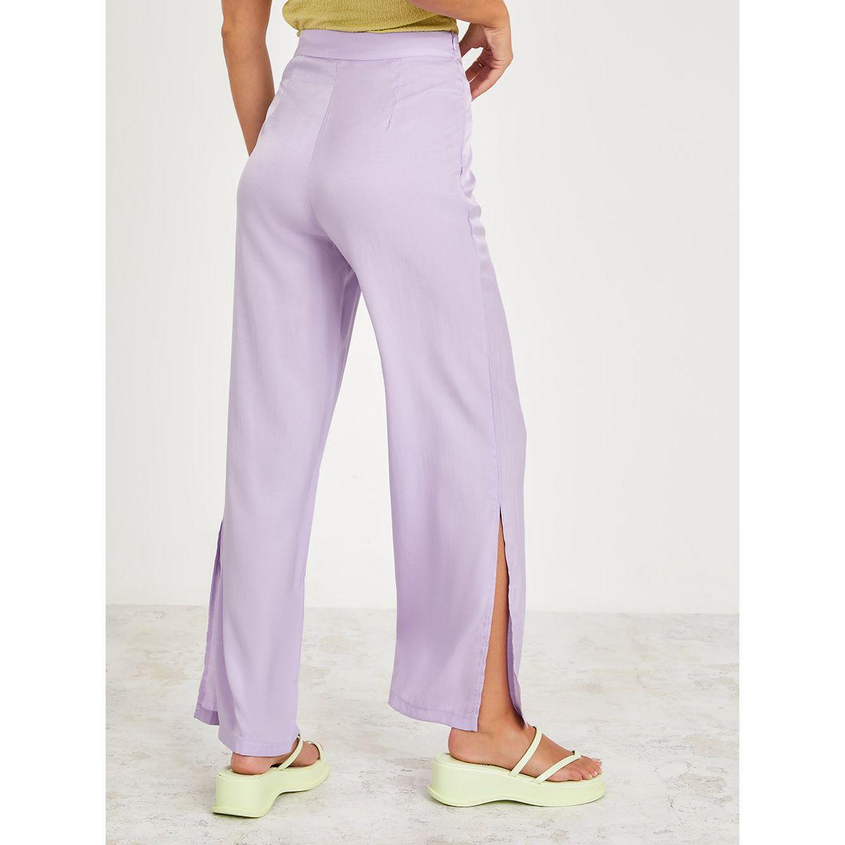 Styli High Rise Slit Detail Wide Leg Trouser-women-clothing-bottoms-trousers-image-4