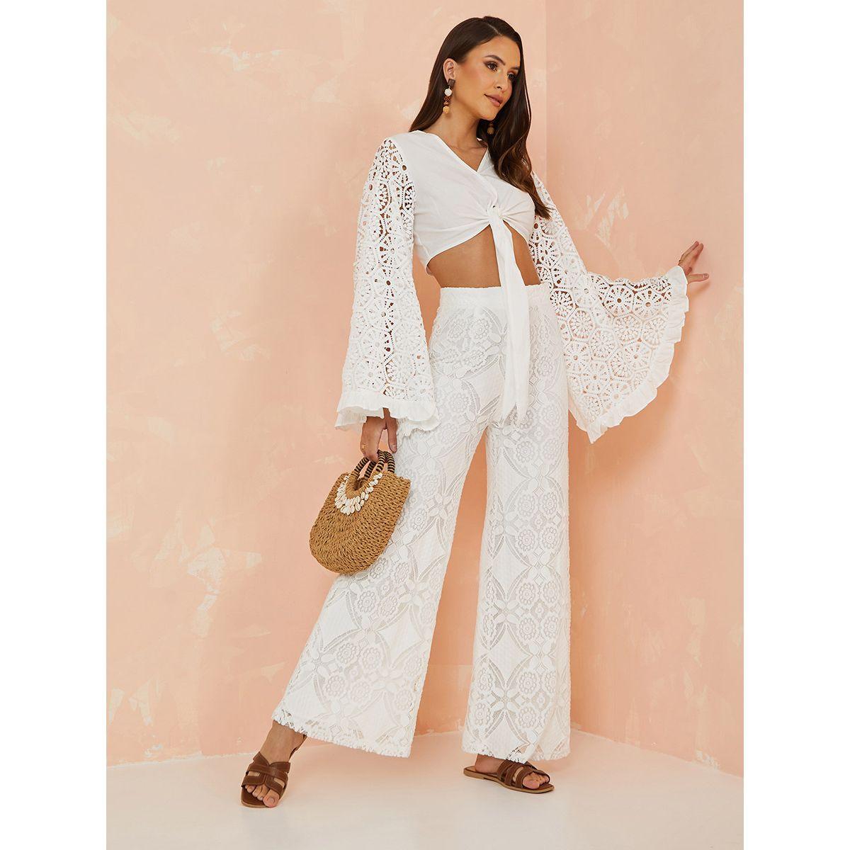 بنطال واسع بتفاصيل دانتيل-women-clothing-bottoms-trousers-image-2