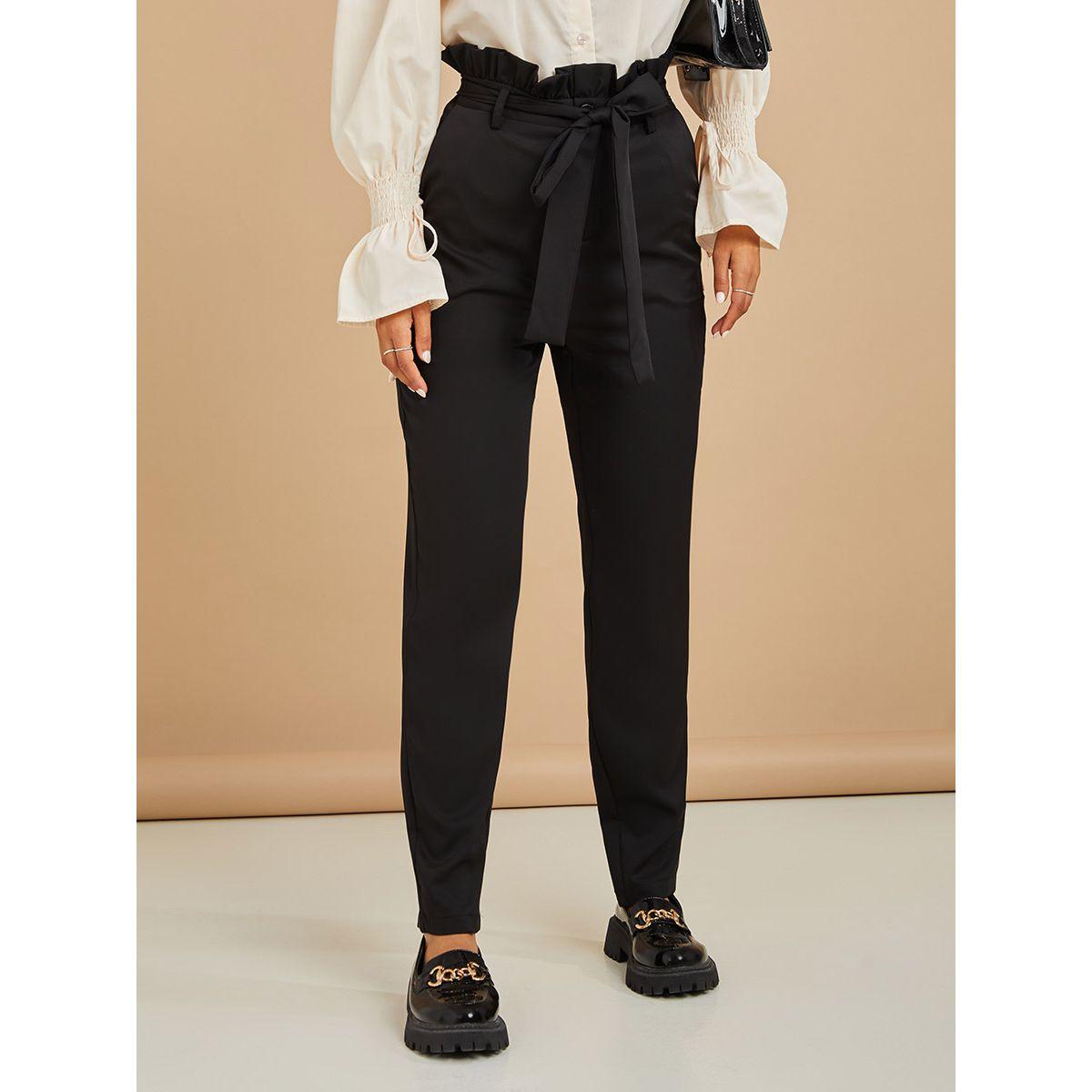 Styli High Rise Paperbag Waist Slim Fit Trouser-women-clothing-bottoms-trousers-image-2