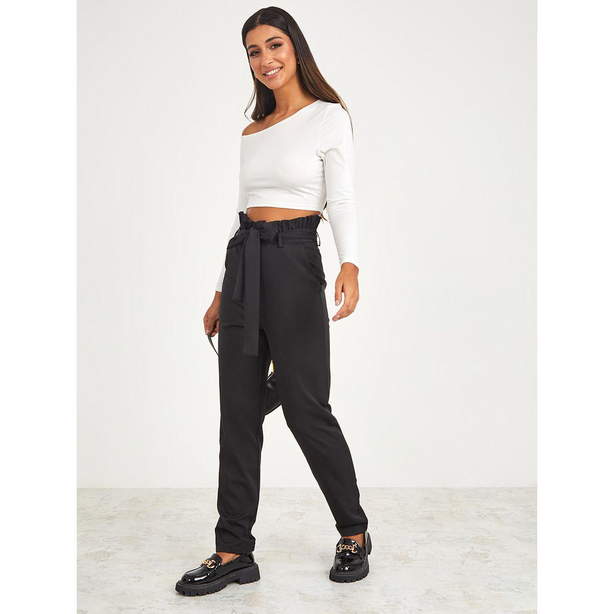 Styli High Rise Paperbag Waist Slim Fit Trouser-women-clothing-bottoms-trousers-image-6