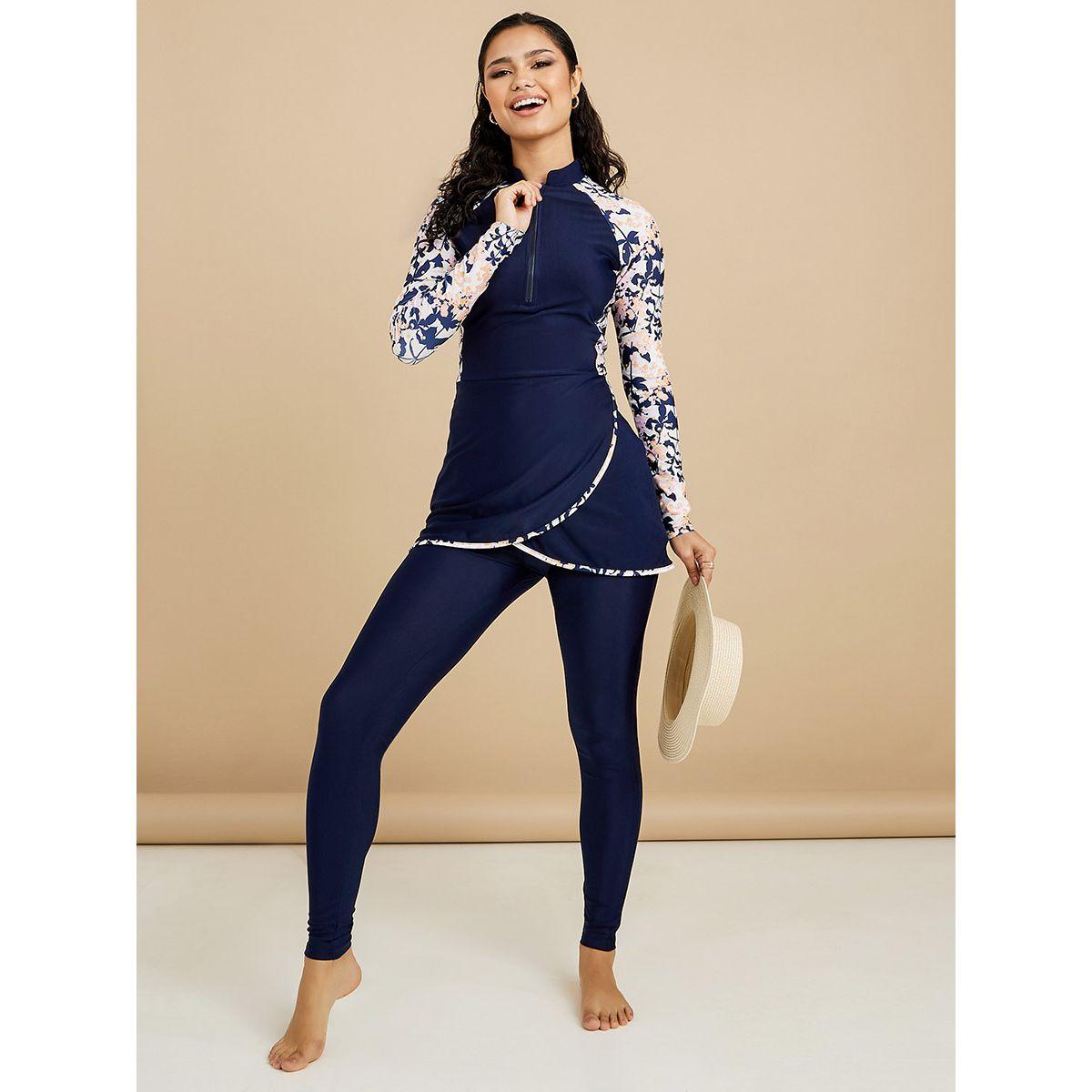 Styli Floral Print Zip Detail Burkini-women-clothing-swimandbeach-swim-burkinis-image-1
