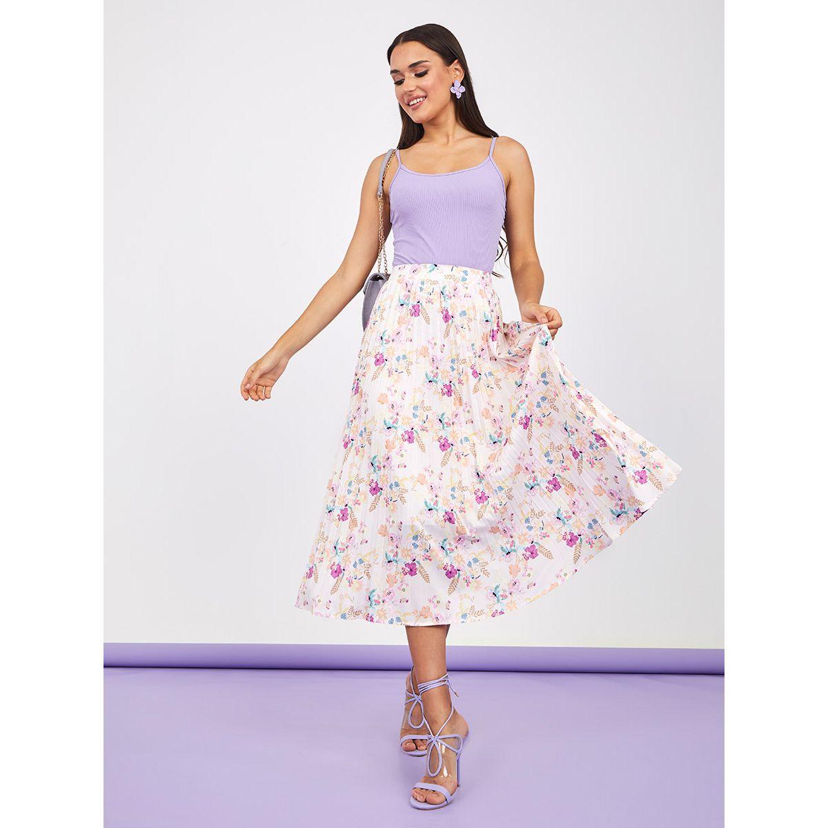 تنورة ميدي مطبعة بزهور-women-clothing-bottoms-skirts-image-1