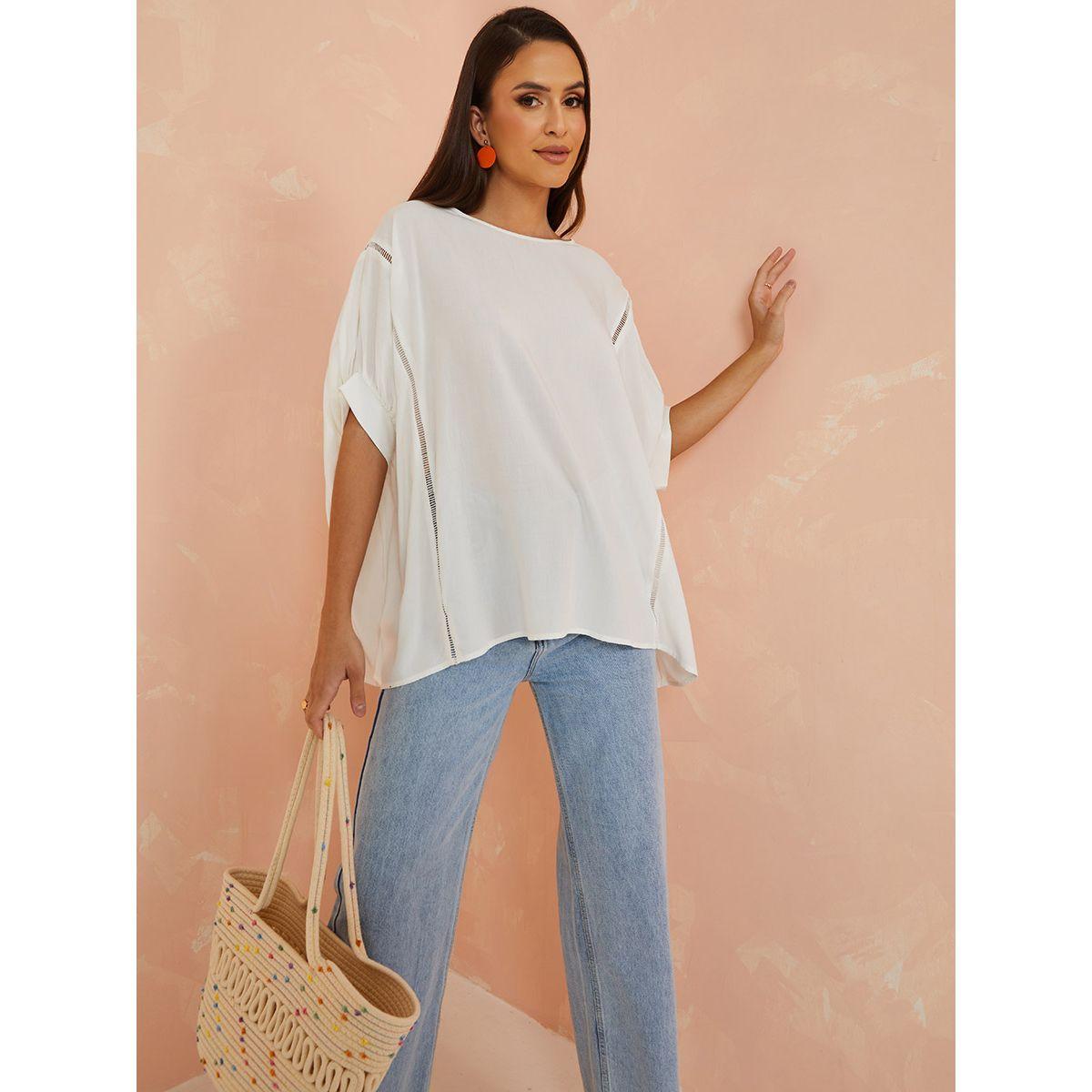 بلوزة كاجوال باكمام قصيرة-women-clothing-shirtsandblouses-blouses-image-1