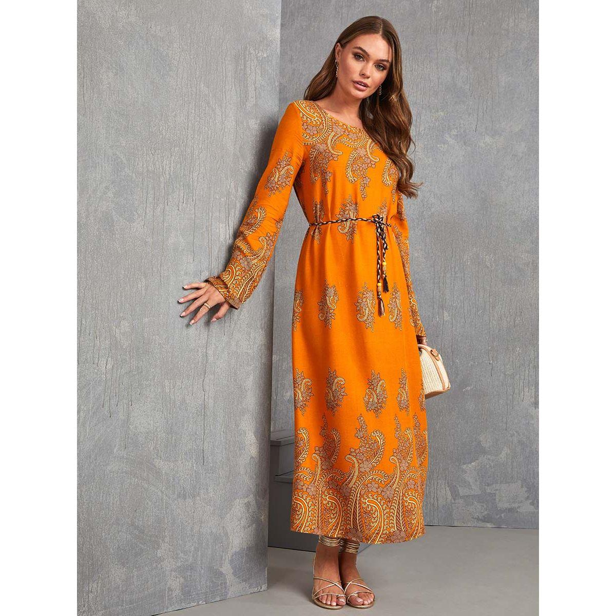 Styli Long Sleeves Paisley Print A-Line Maxi Dress-women-clothing-dresses-image-1