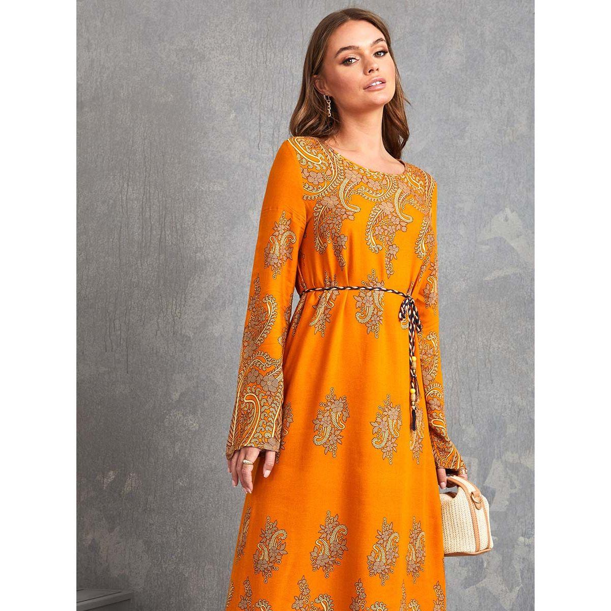 Styli Long Sleeves Paisley Print A-Line Maxi Dress-women-clothing-dresses-image-2