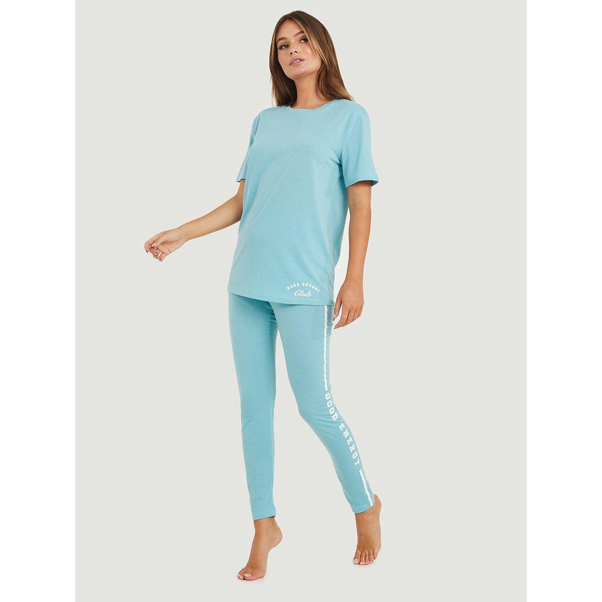 طقم من ( ليقنز + تيشيرت )-women-clothing-nightwear-pyjamas-longsets-image-2
